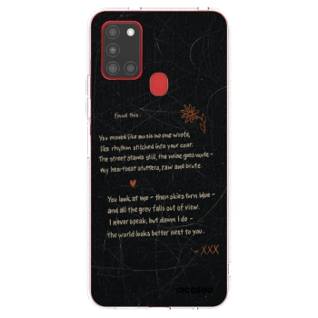 Picasee silikonowe przeźroczyste etui na Samsung Galaxy A21s - POET
