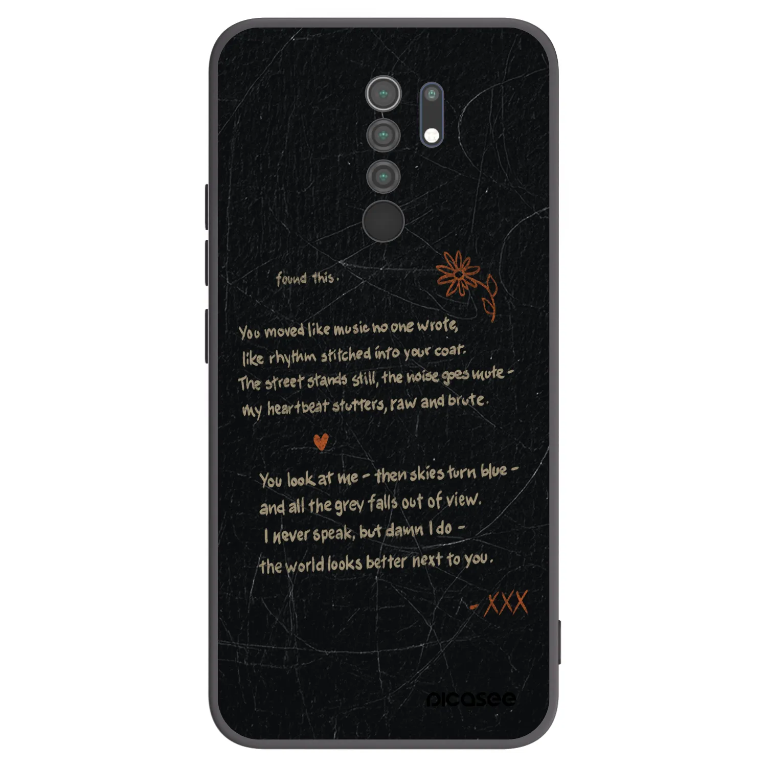 Picasee silikonowe czarne etui na Xiaomi Redmi 9 - POET