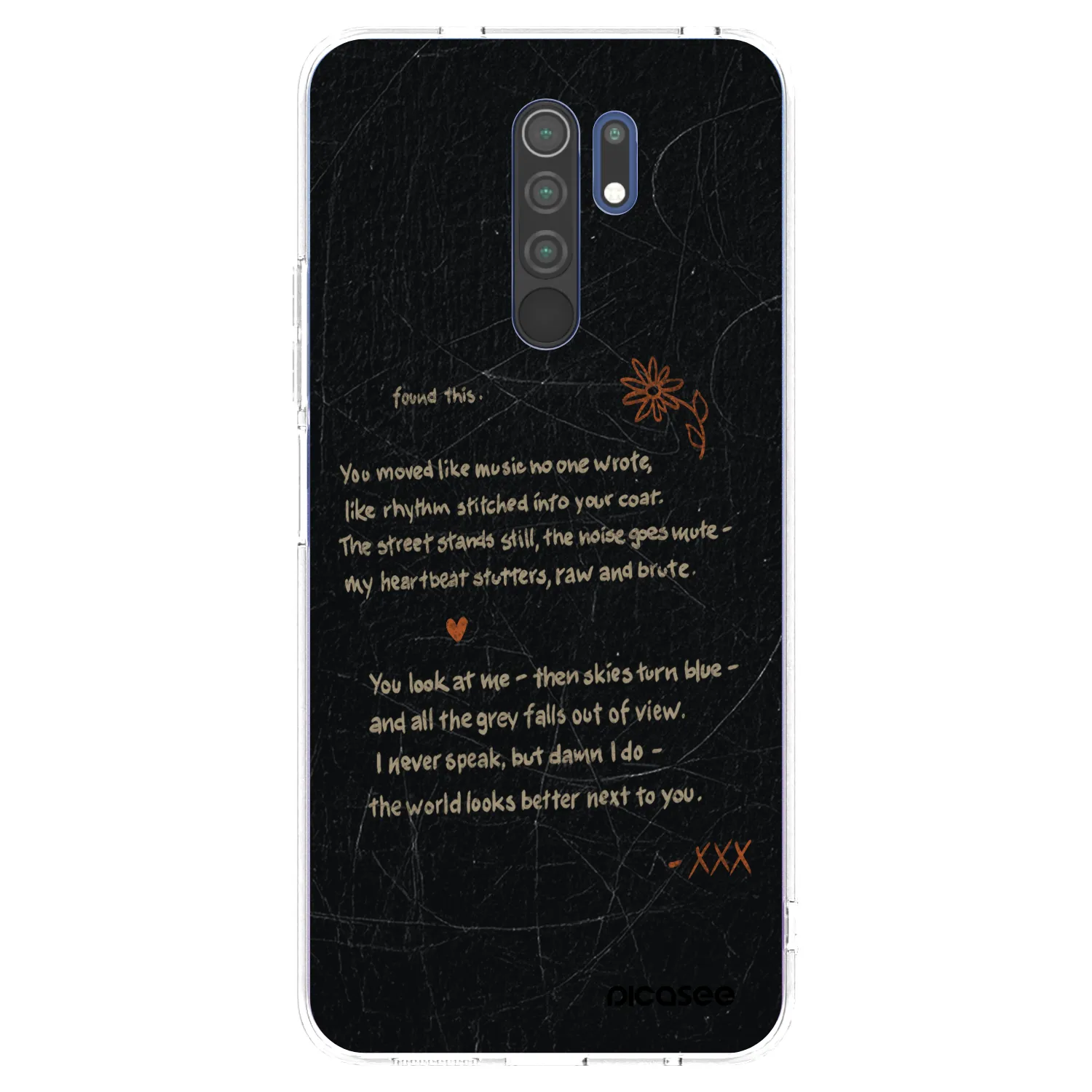 Picasee silikonowe przeźroczyste etui na Xiaomi Redmi 9 - POET