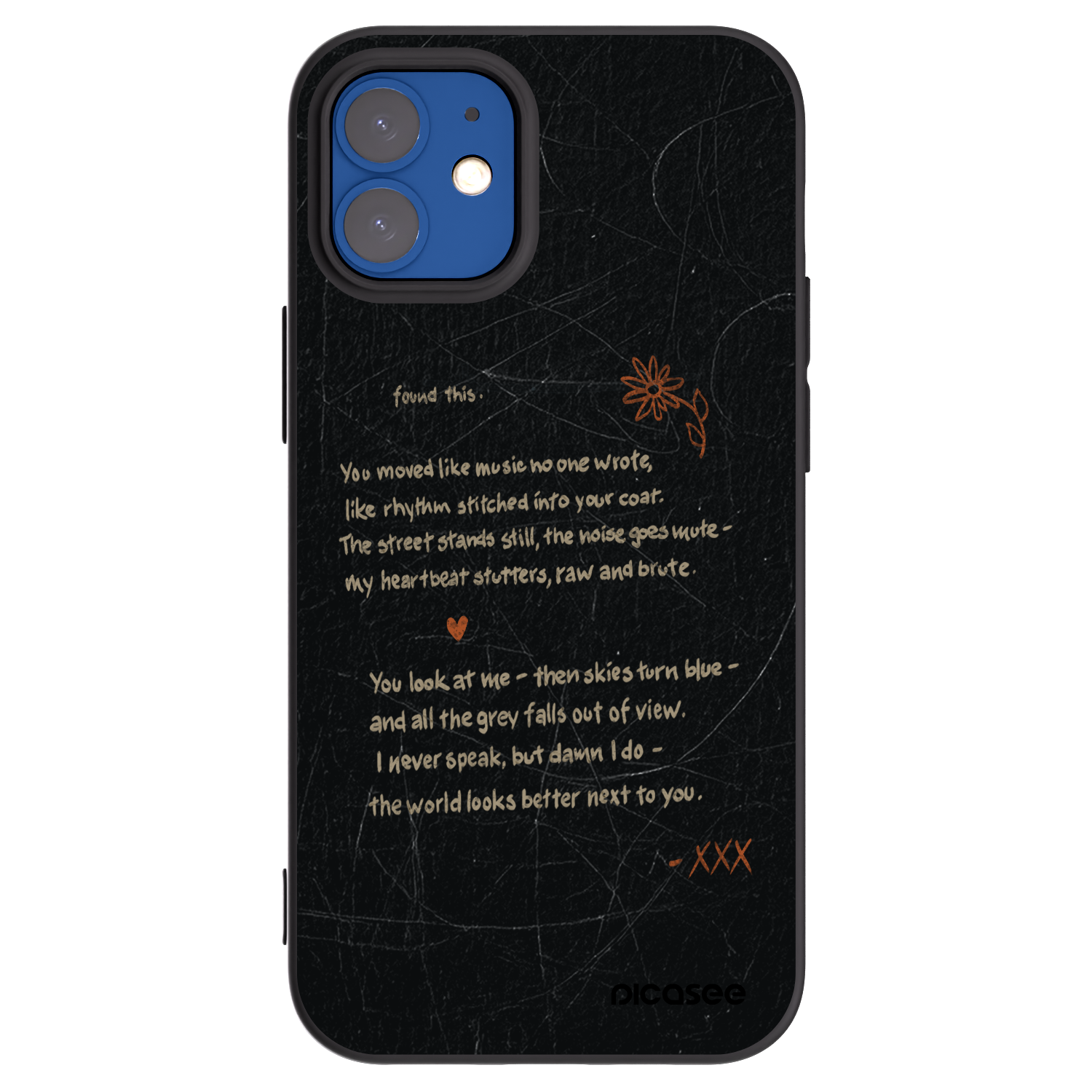 Picasee silikonowe czarne etui na Apple iPhone 12 mini - POET
