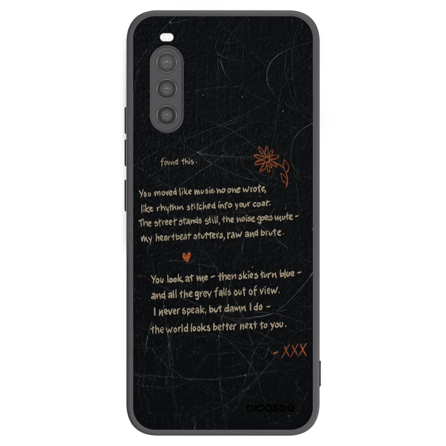 Picasee silikonowe czarne etui na Sony Xperia 10 II - POET