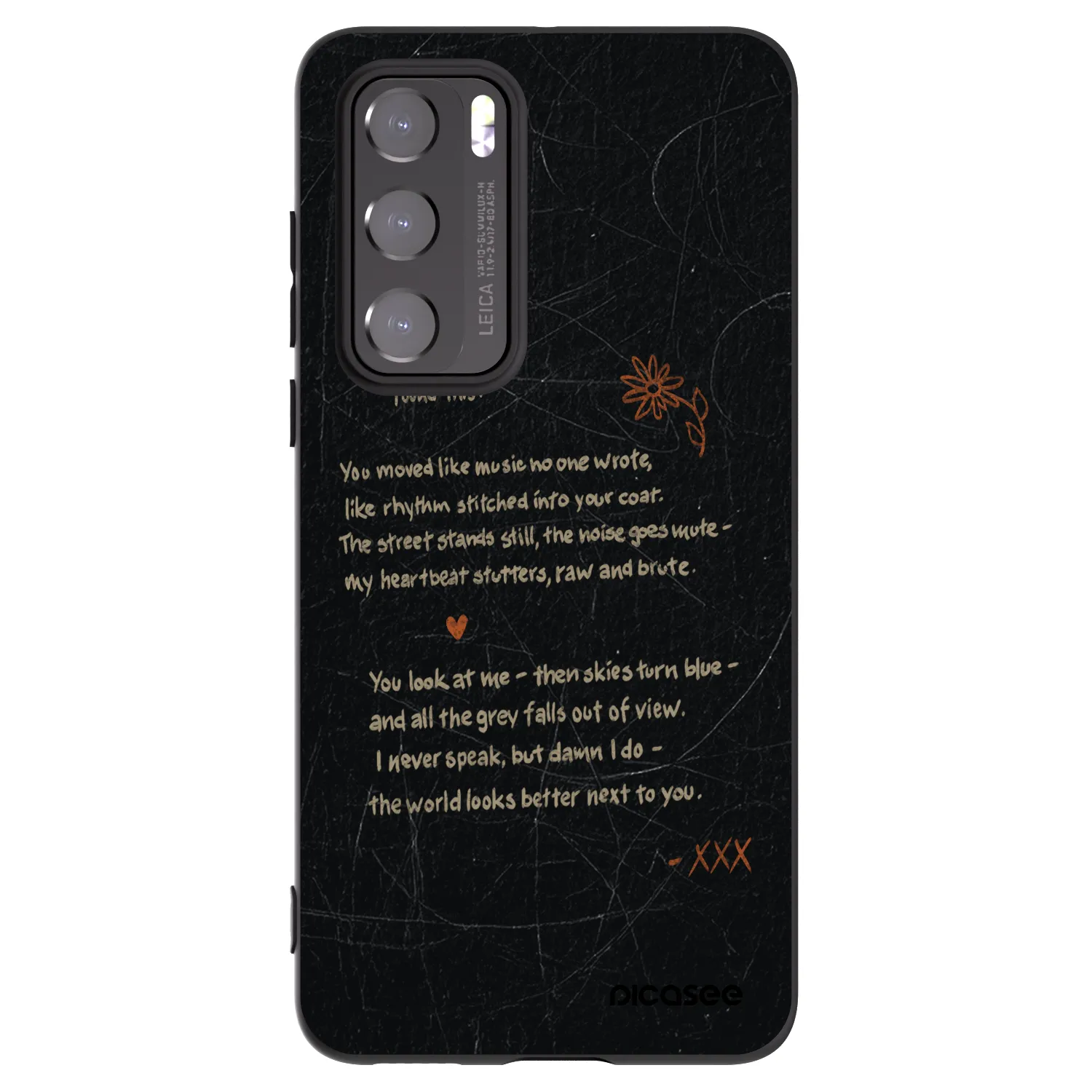 Picasee silikonowe czarne etui na Huawei P40 - POET
