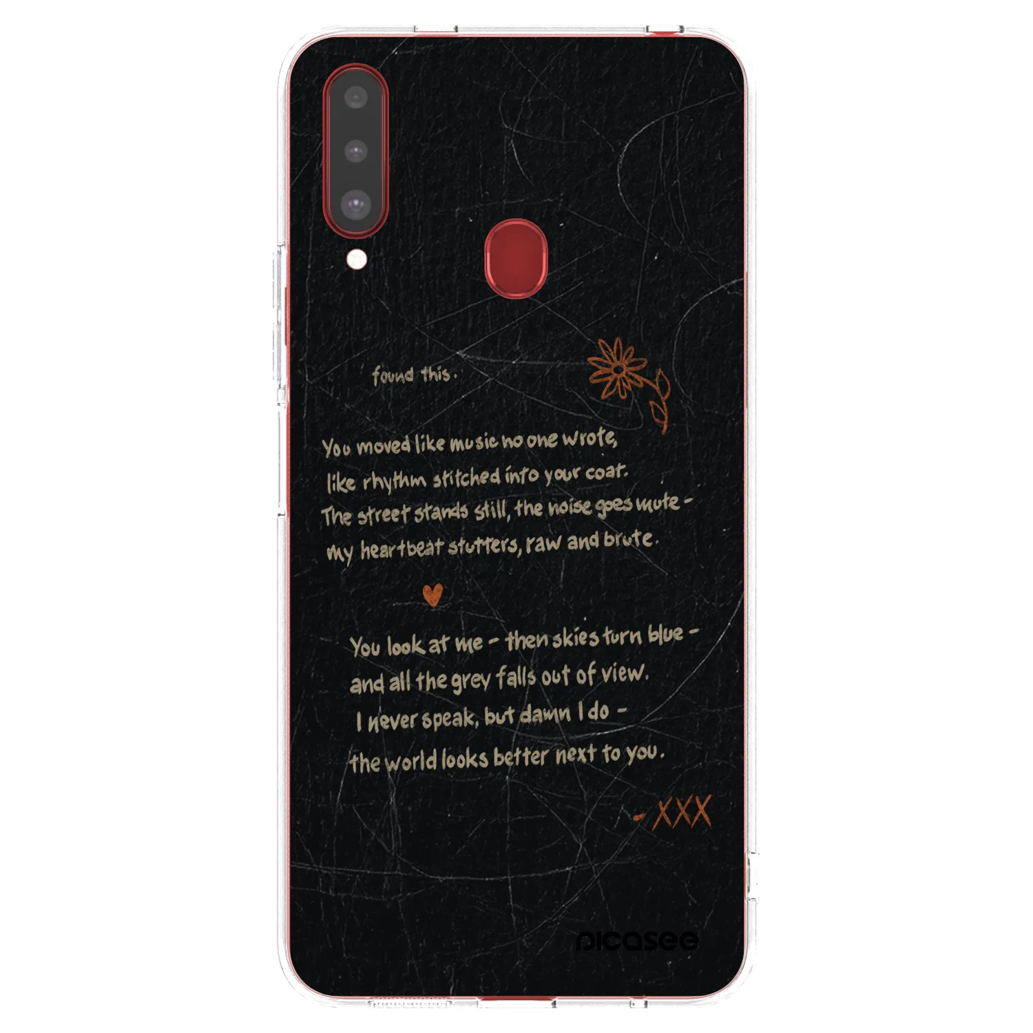Picasee silikonowe przeźroczyste etui na Samsung Galaxy A20s - POET