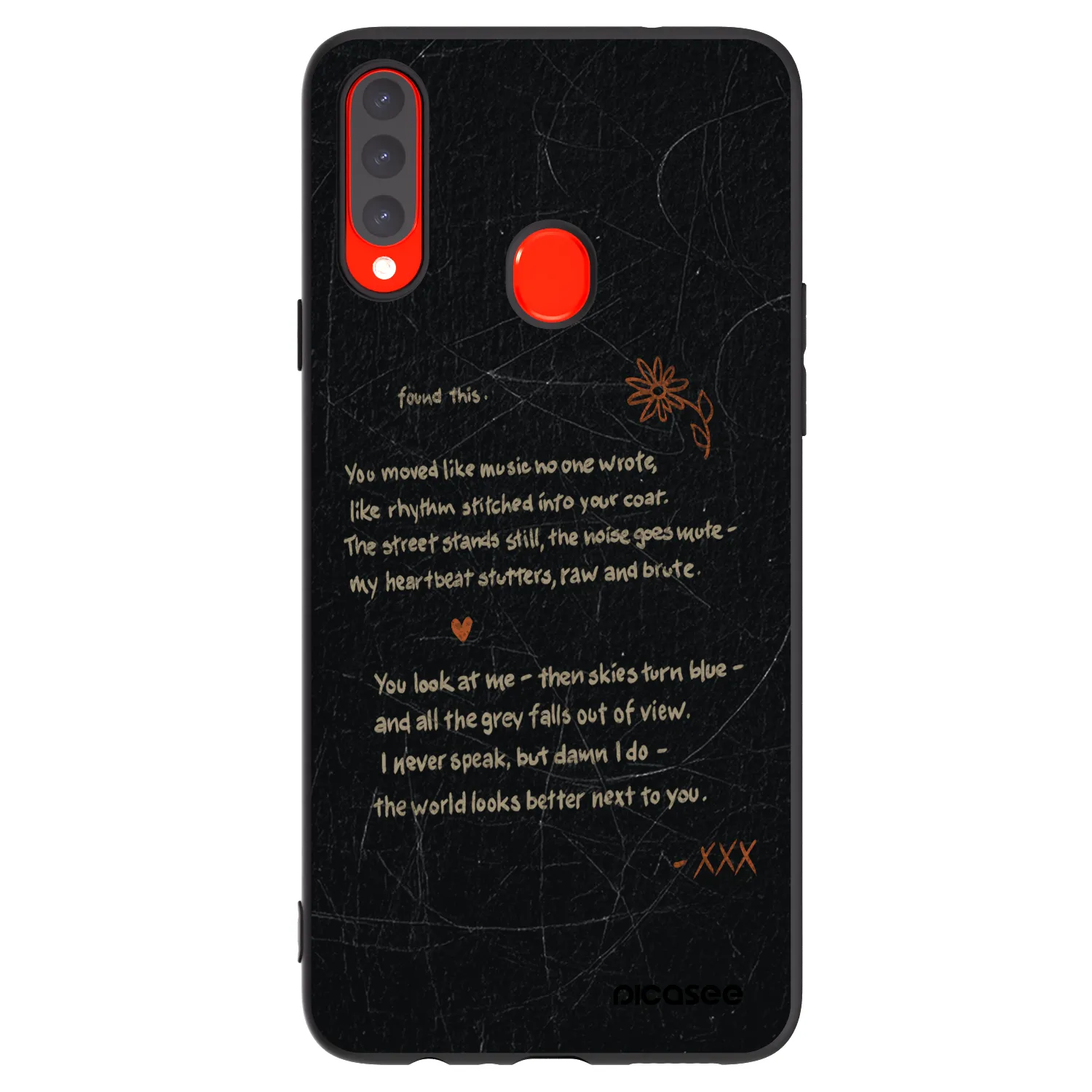 Picasee silikonowe czarne etui na Samsung Galaxy A20s - POET