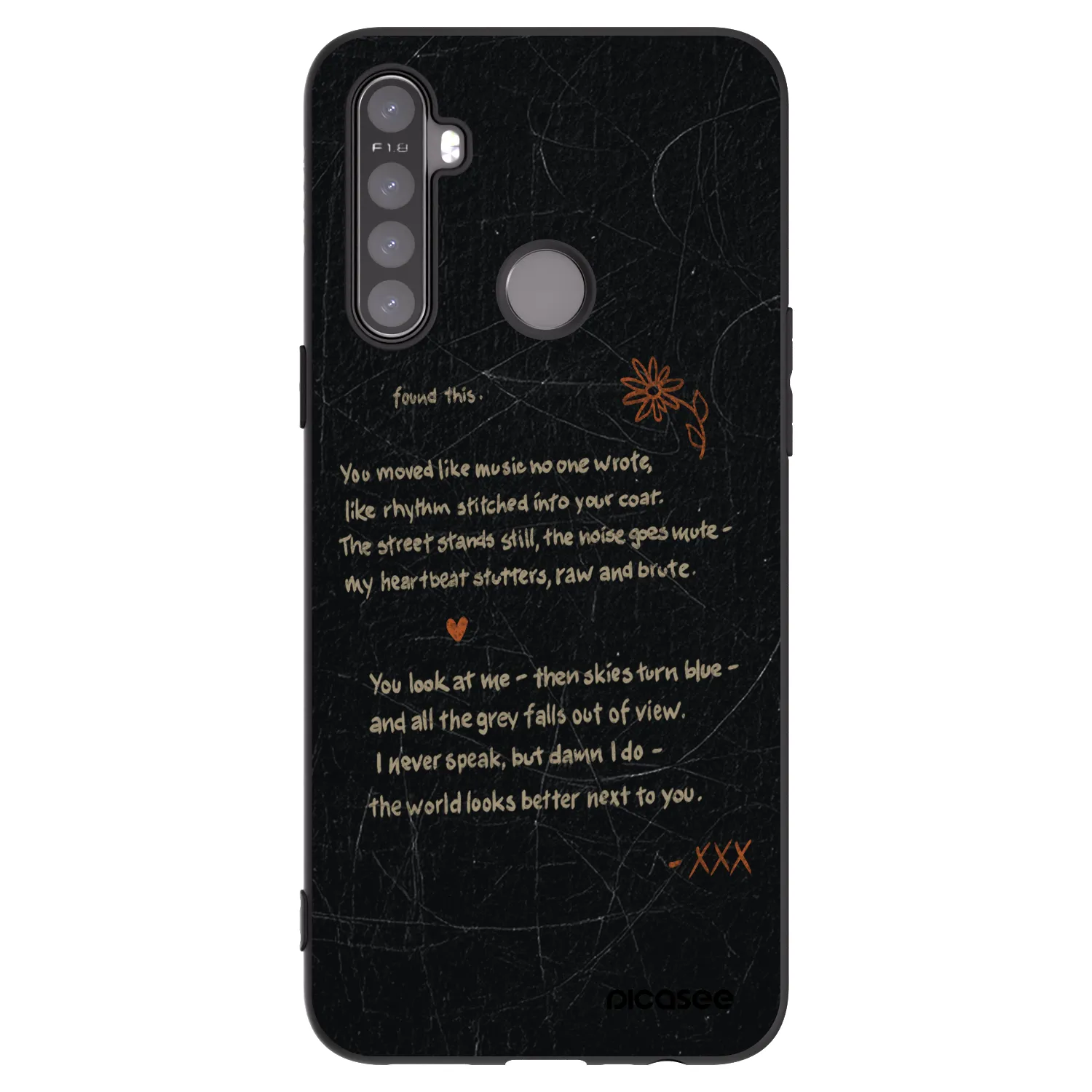 Picasee silikonowe czarne etui na Realme 5 - POET