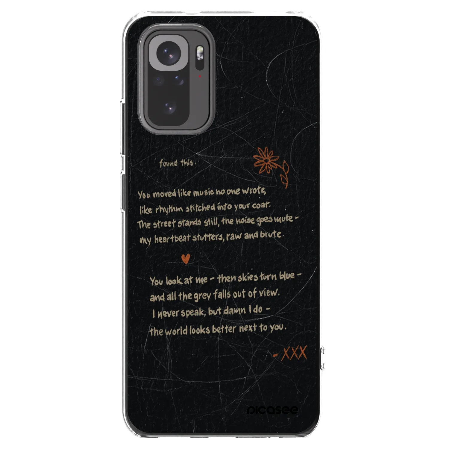 Picasee silikonowe przeźroczyste etui na Xiaomi Redmi Note 10 - POET