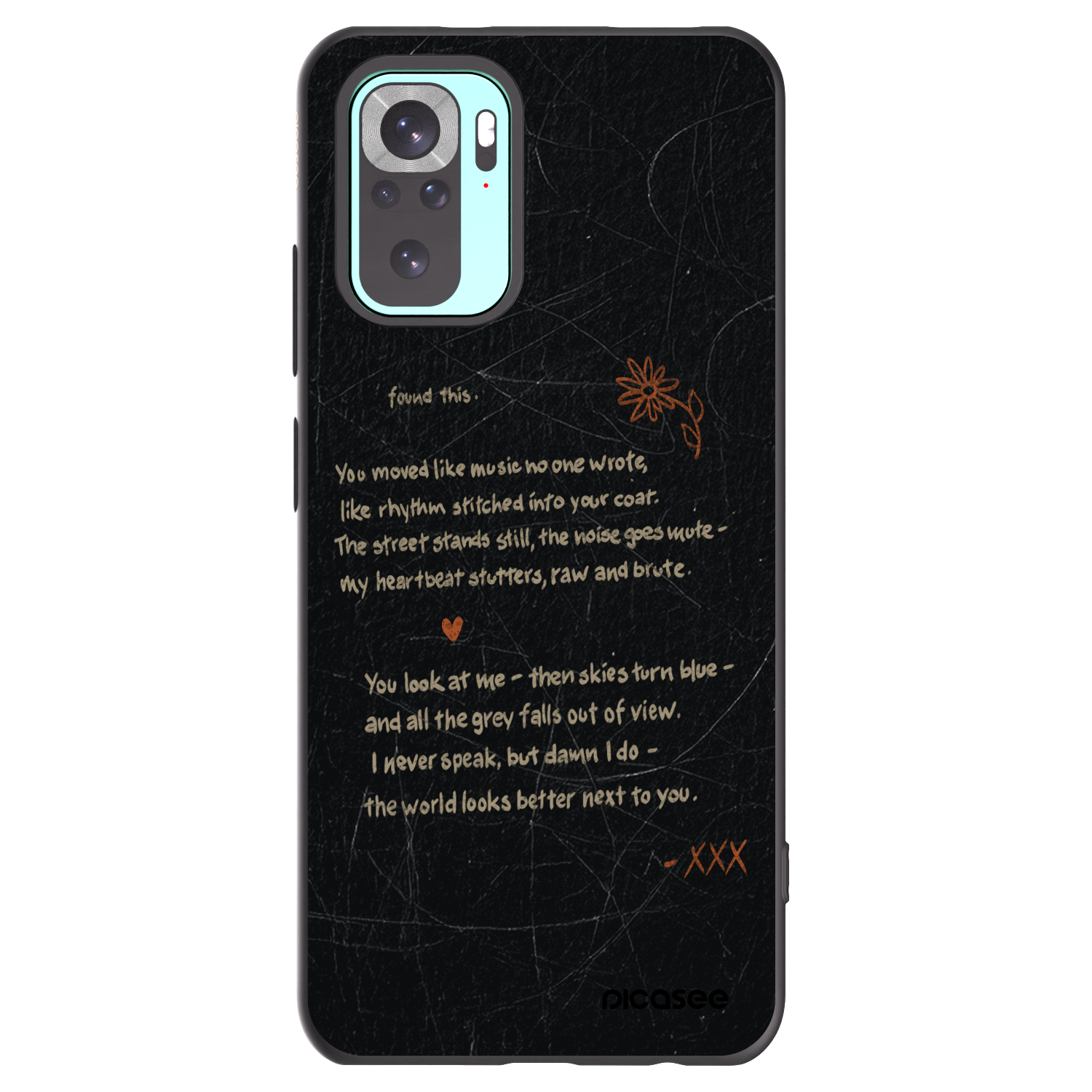 Picasee silikonowe czarne etui na Xiaomi Redmi Note 10 Pro - POET