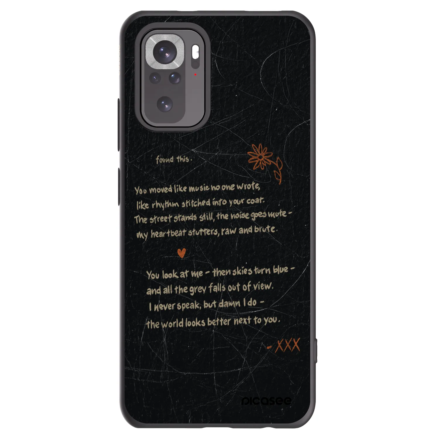 Picasee silikonowe czarne etui na Xiaomi Redmi Note 10S - POET