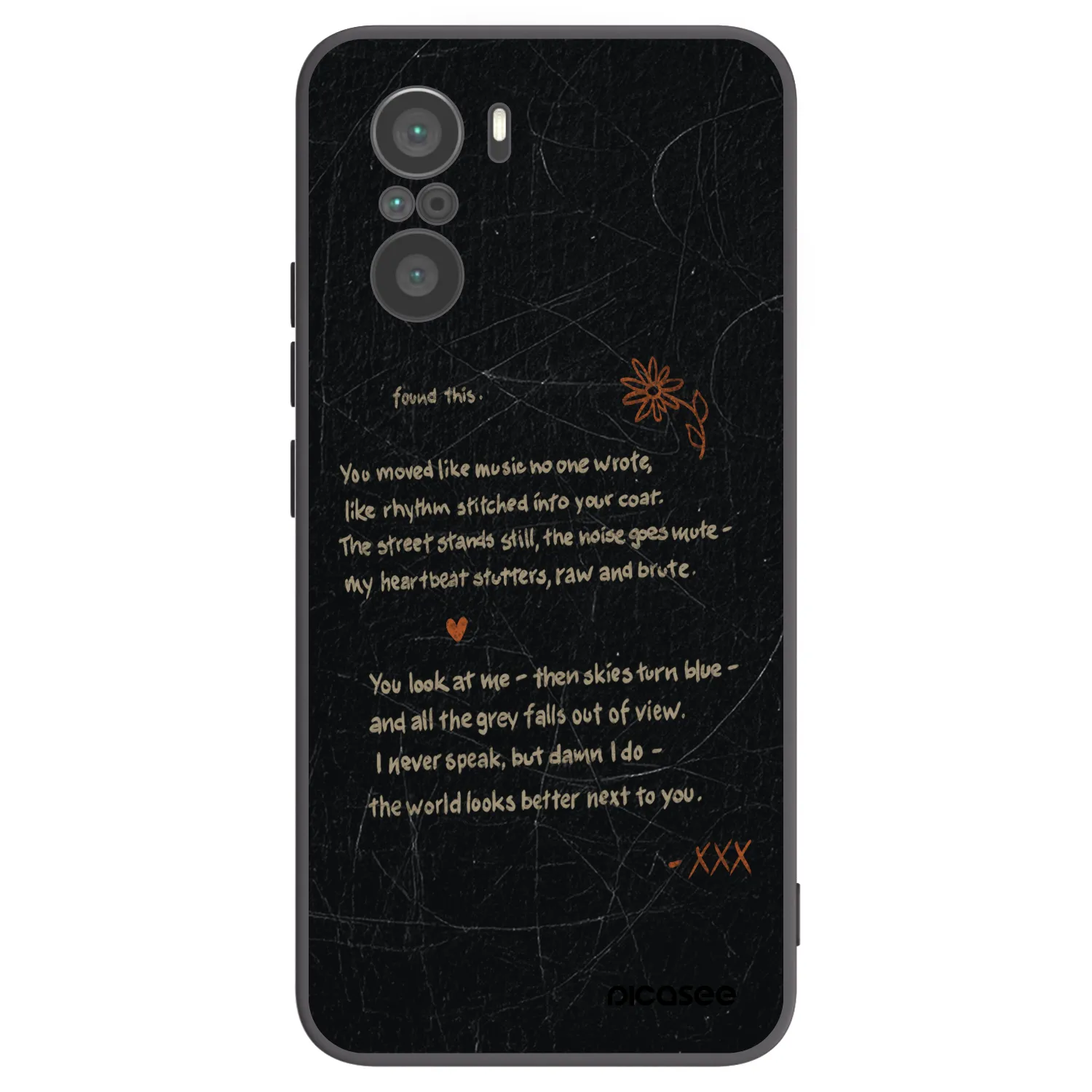 Picasee silikonowe czarne etui na Xiaomi Poco F3 - POET