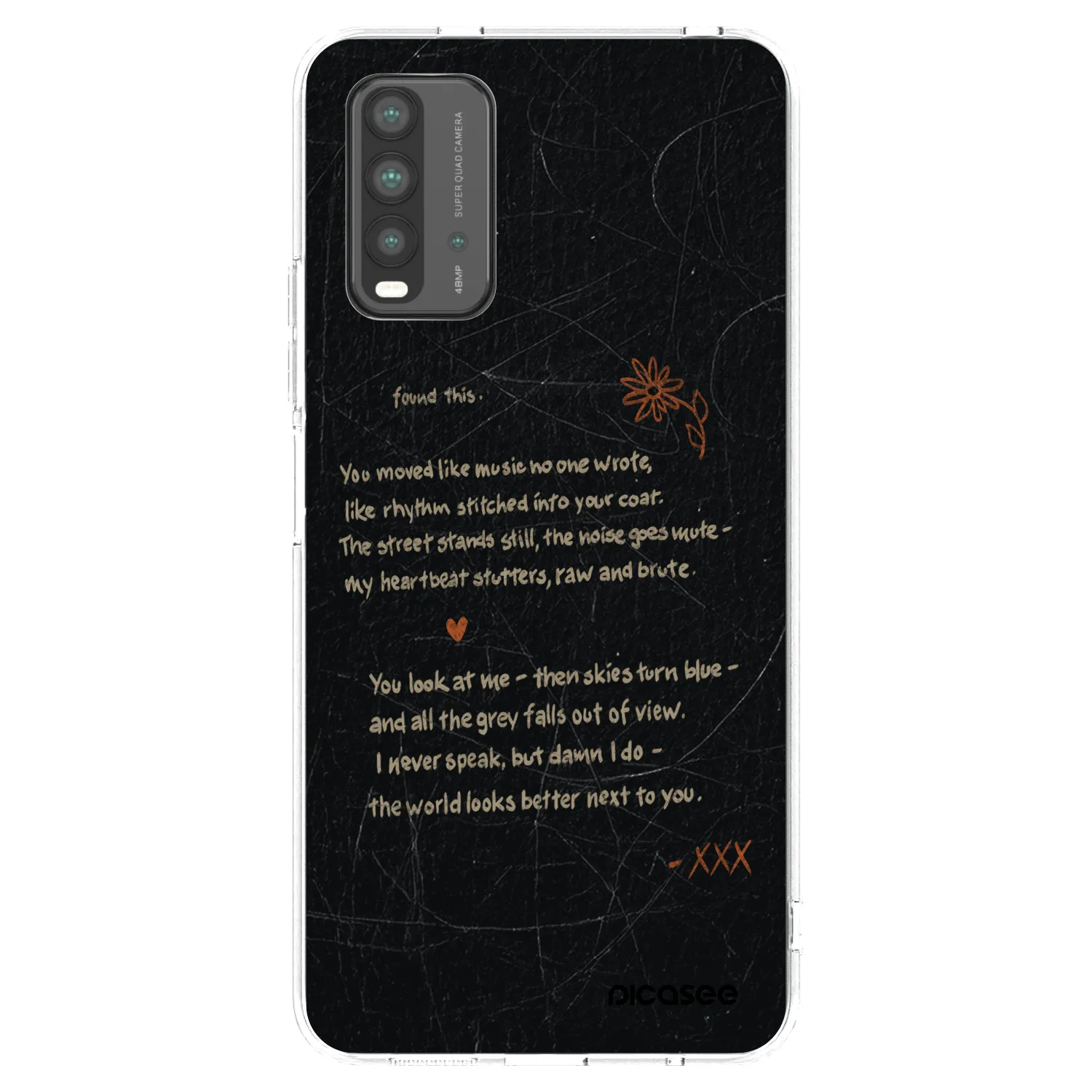 Picasee silikonowe czarne etui na Xiaomi Redmi 9T - POET