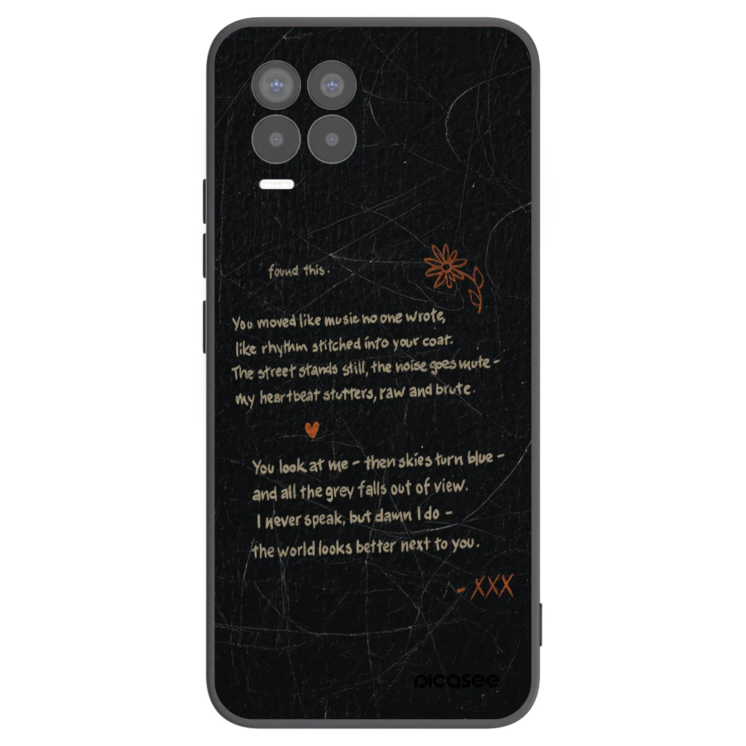 Picasee silikonowe czarne etui na Realme 8 4G - POET
