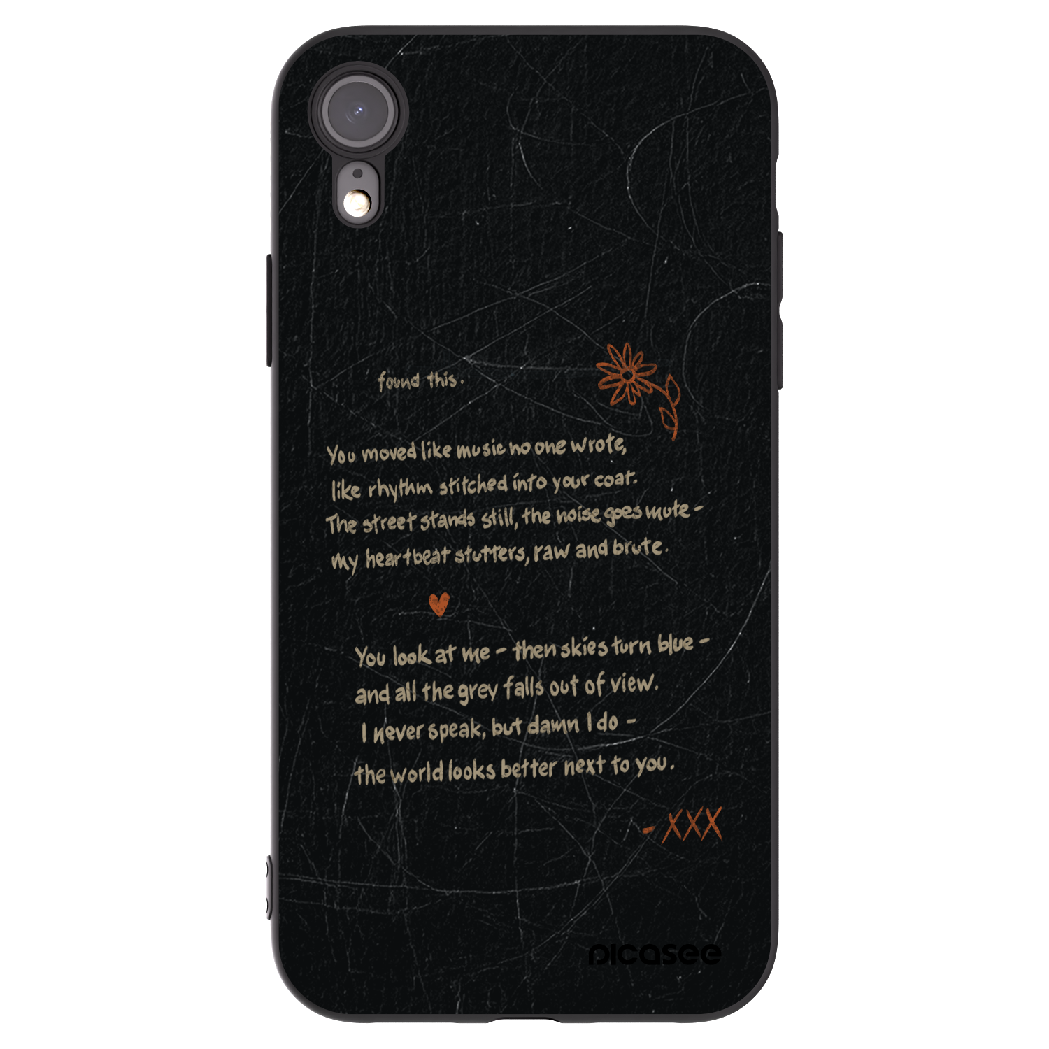 Picasee silikonowe czarne etui na Apple iPhone XR - POET