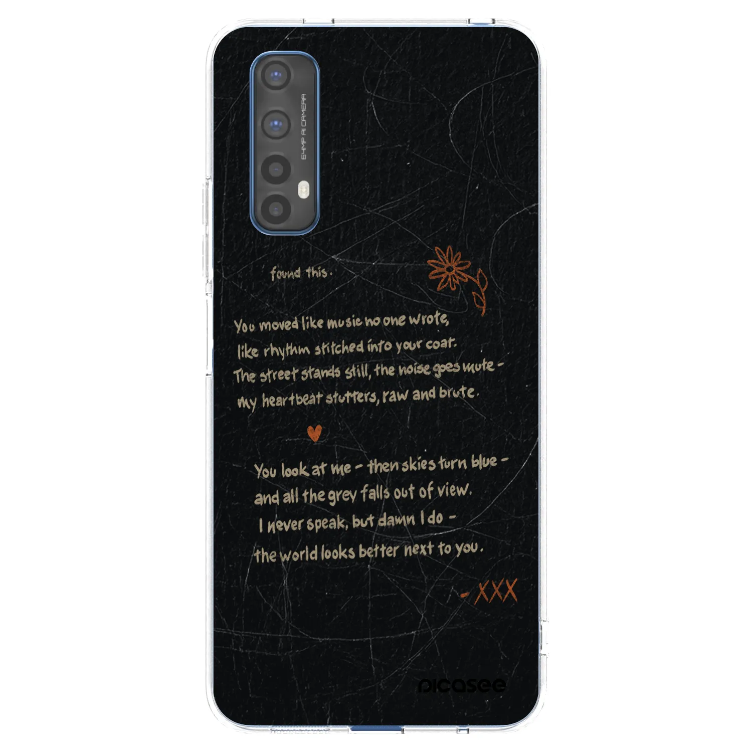 Picasee silikonowe przeźroczyste etui na Realme 7 - POET