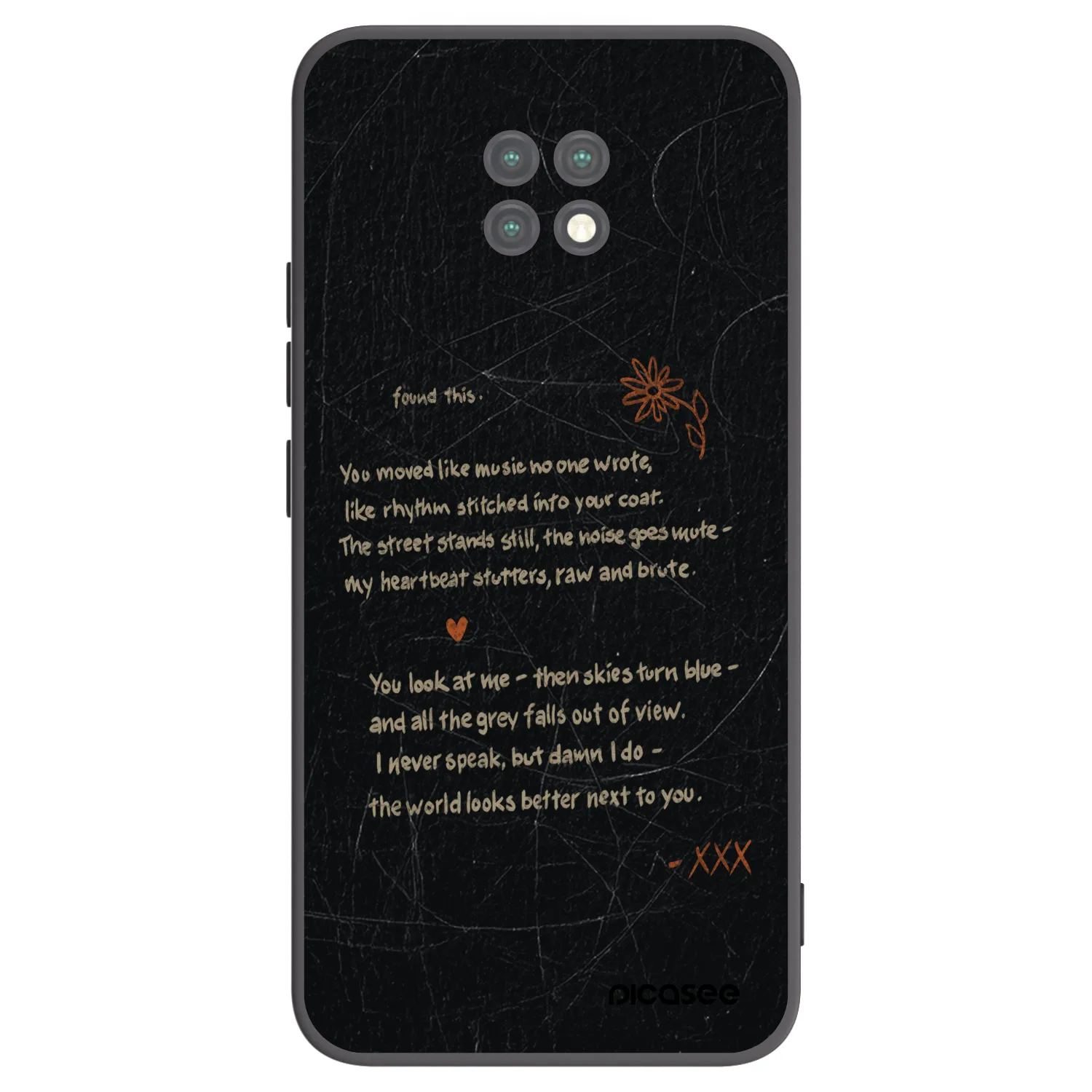 Picasee silikonowe czarne etui na Xiaomi Redmi Note 9T - POET