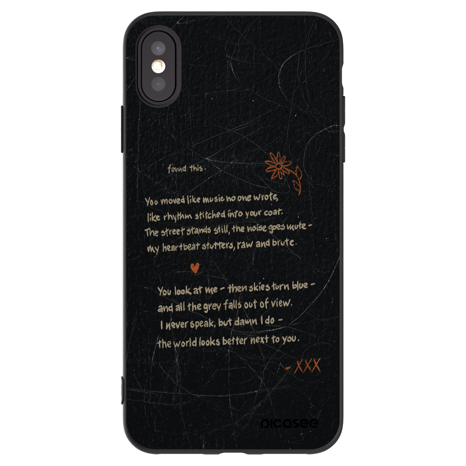 Picasee silikonowe czarne etui na Apple iPhone XS Max - POET