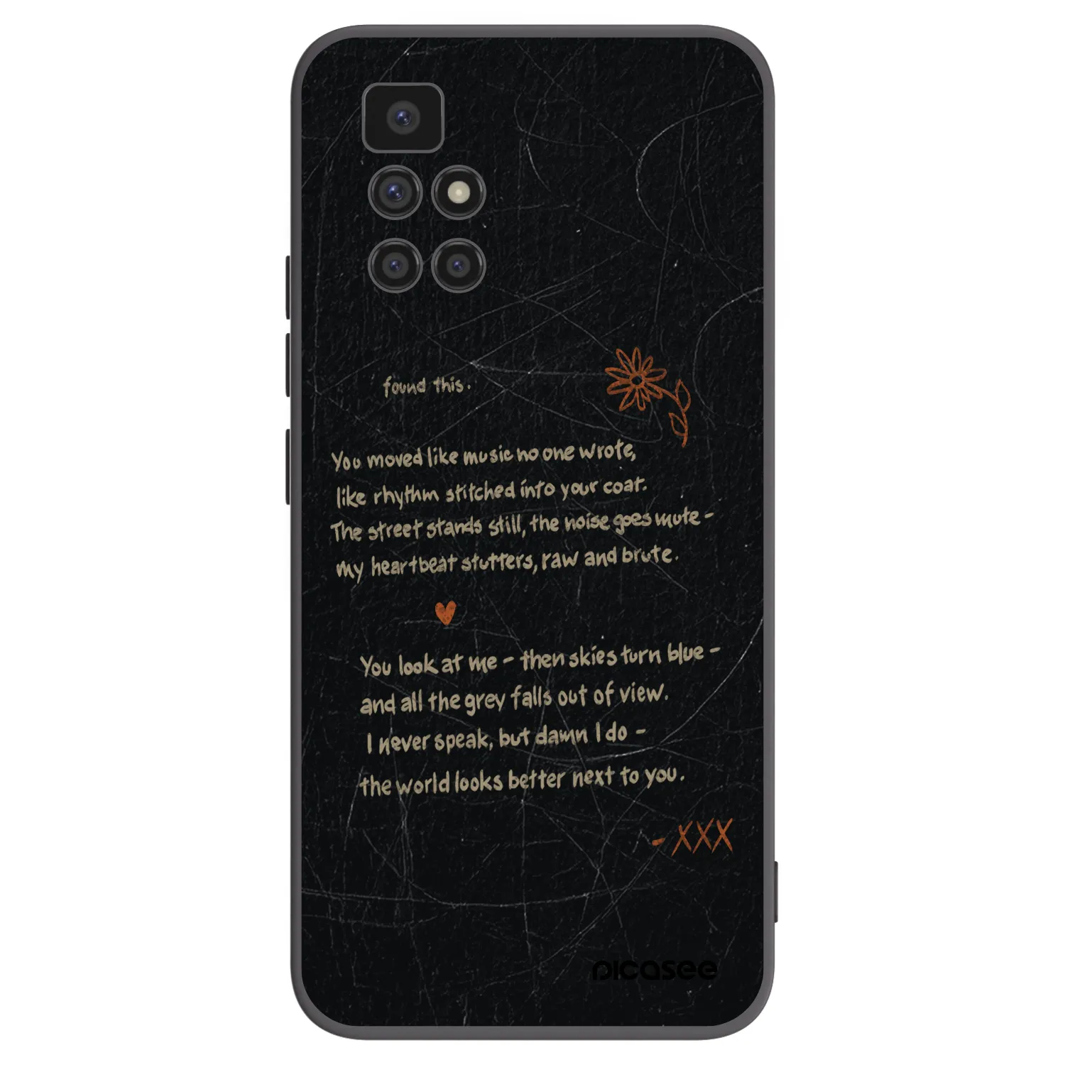 Picasee silikonowe czarne etui na Xiaomi Redmi 10 - POET