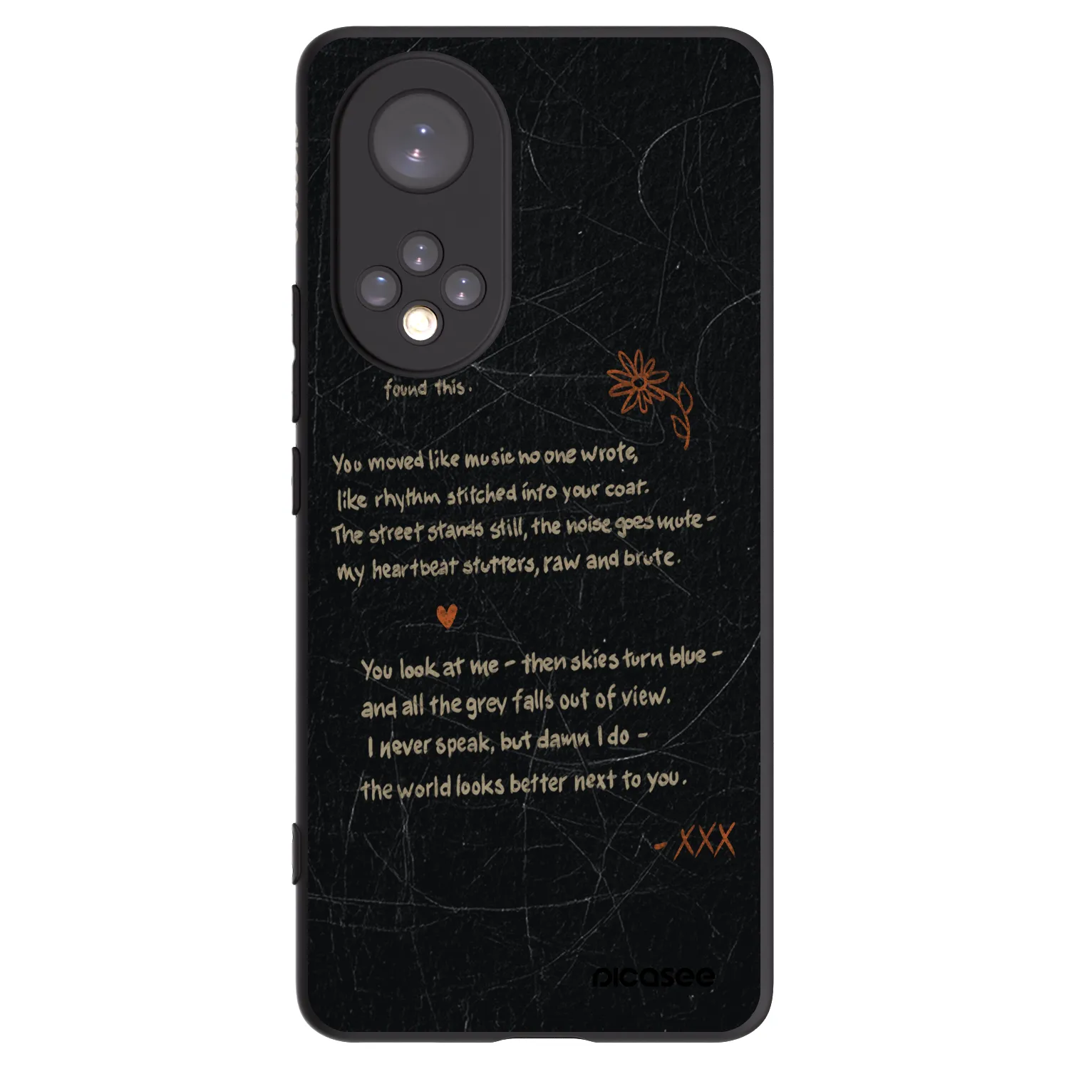 Picasee silikonowe czarne etui na Honor 50 5G - POET