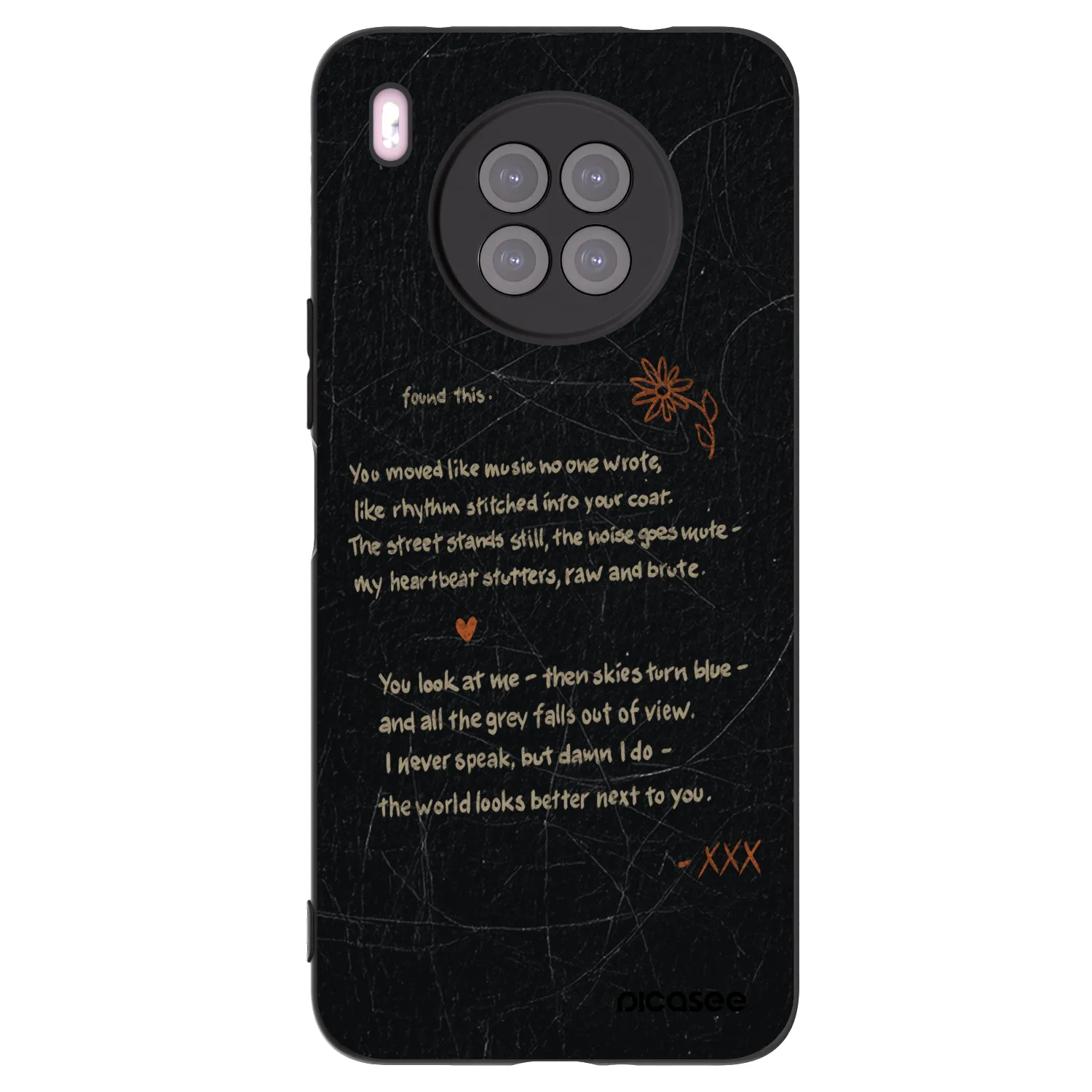 Picasee silikonowe czarne etui na Huawei Nova 8i - POET