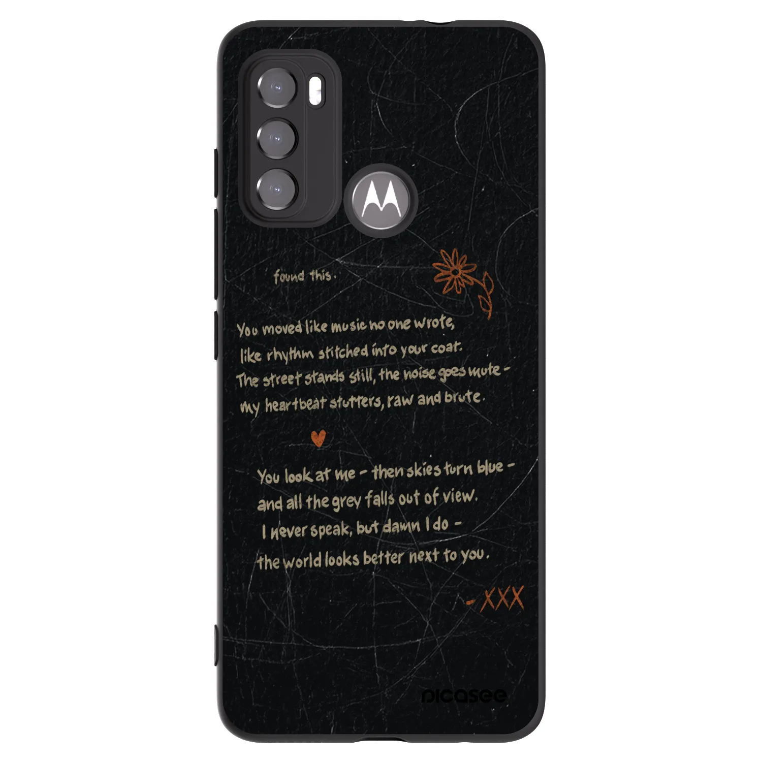 Picasee silikonowe czarne etui na Motorola Moto G60 - POET