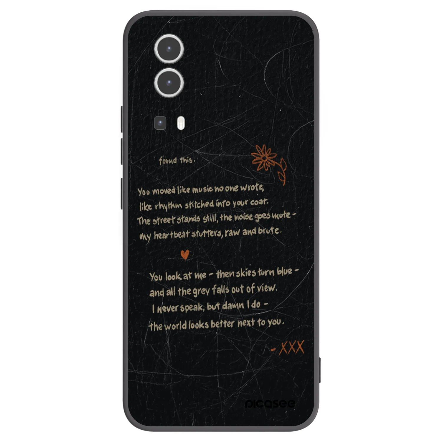 Picasee silikonowe czarne etui na Vivo Y72 5G - POET