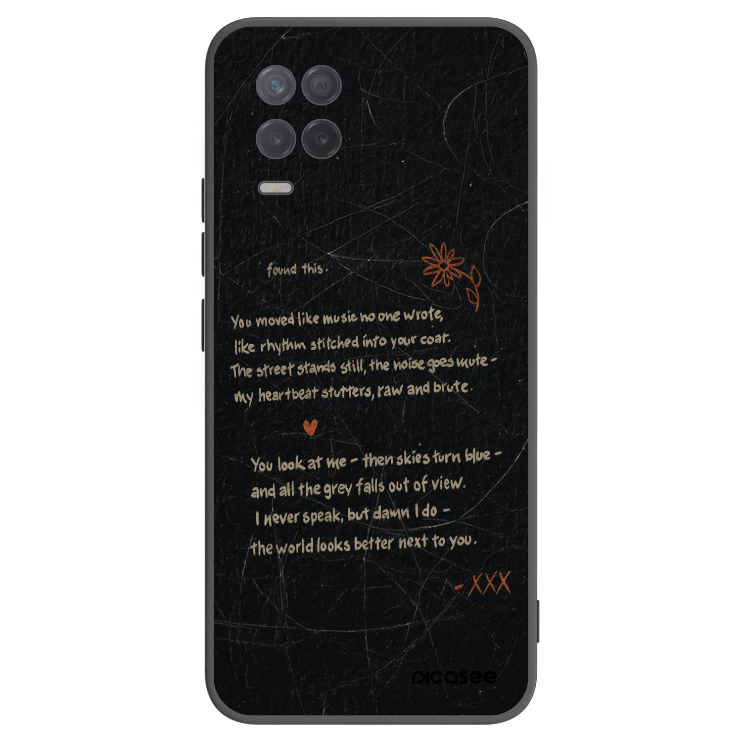 Picasee silikonowe czarne etui na Realme 8 5G - POET