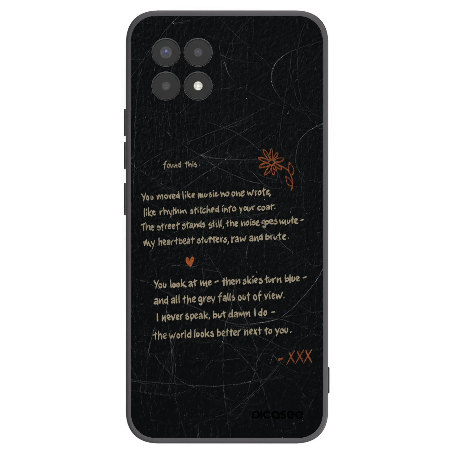 Picasee silikonowe czarne etui na Realme 8i - POET