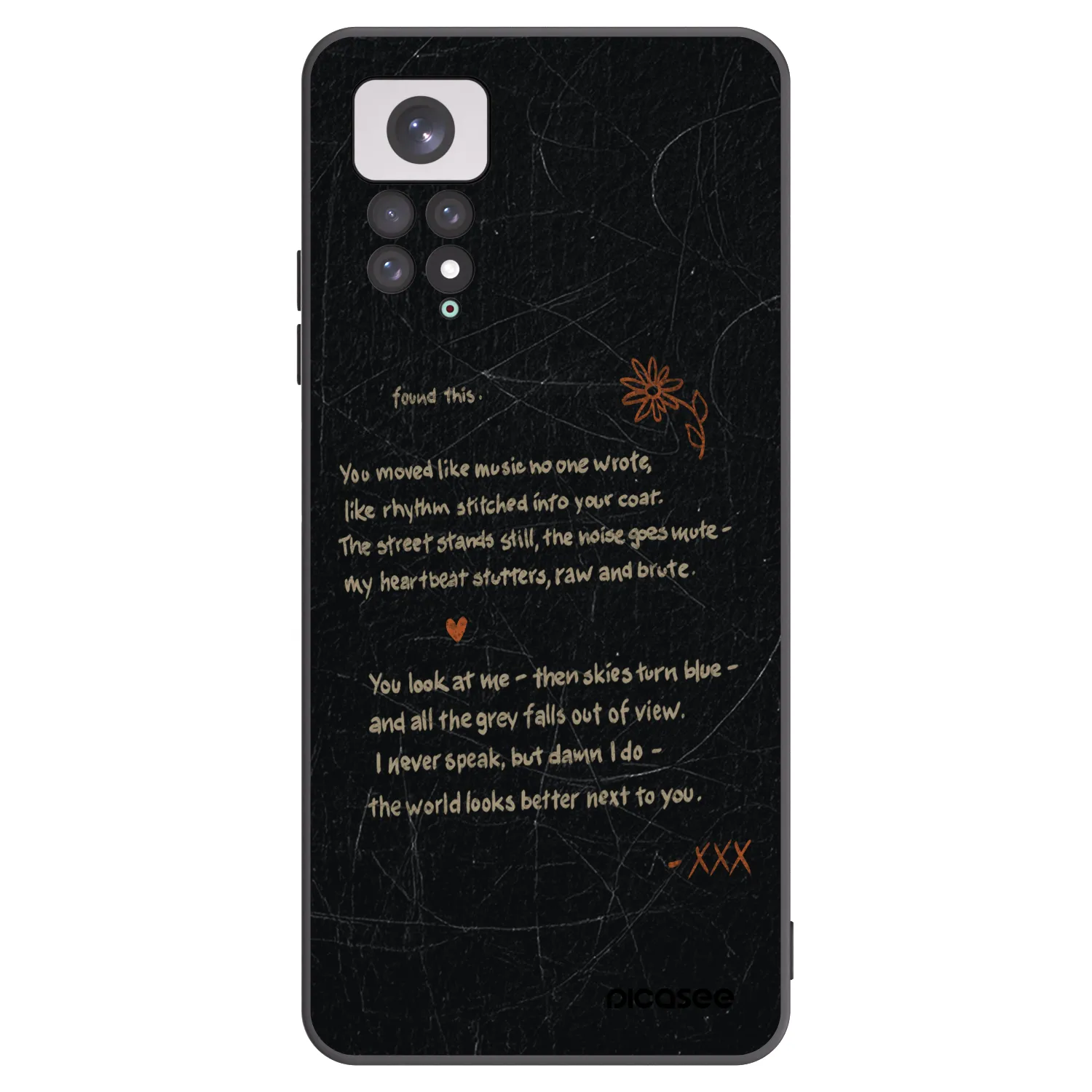 Picasee silikonowe czarne etui na Xiaomi Redmi Note 11 - POET