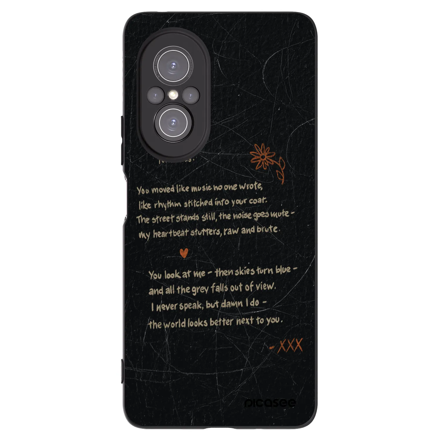 Picasee silikonowe czarne etui na Huawei Nova 9 SE - POET