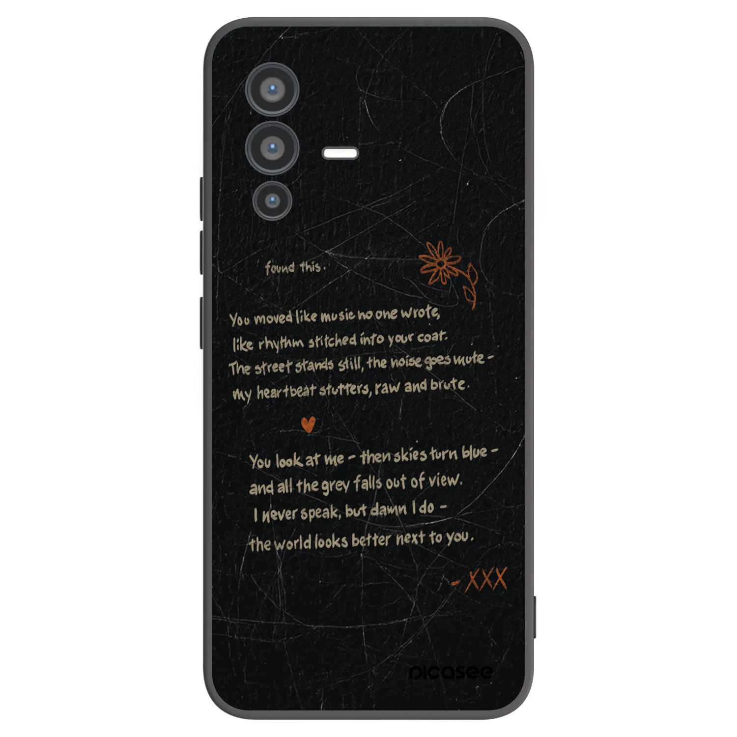 Picasee silikonowe czarne etui na Vivo V23 5G - POET