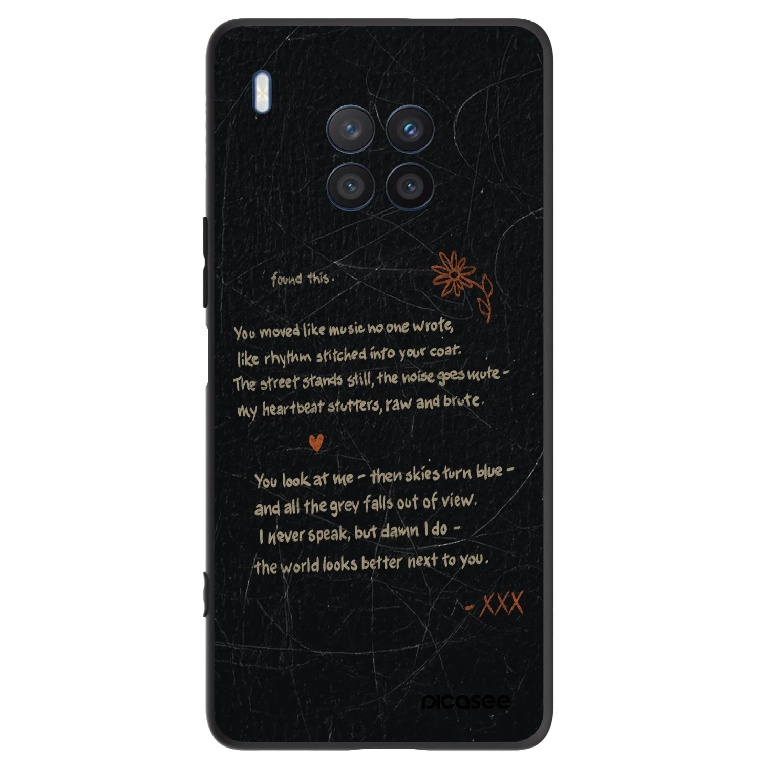 Picasee silikonowe czarne etui na Honor 50 Lite - POET