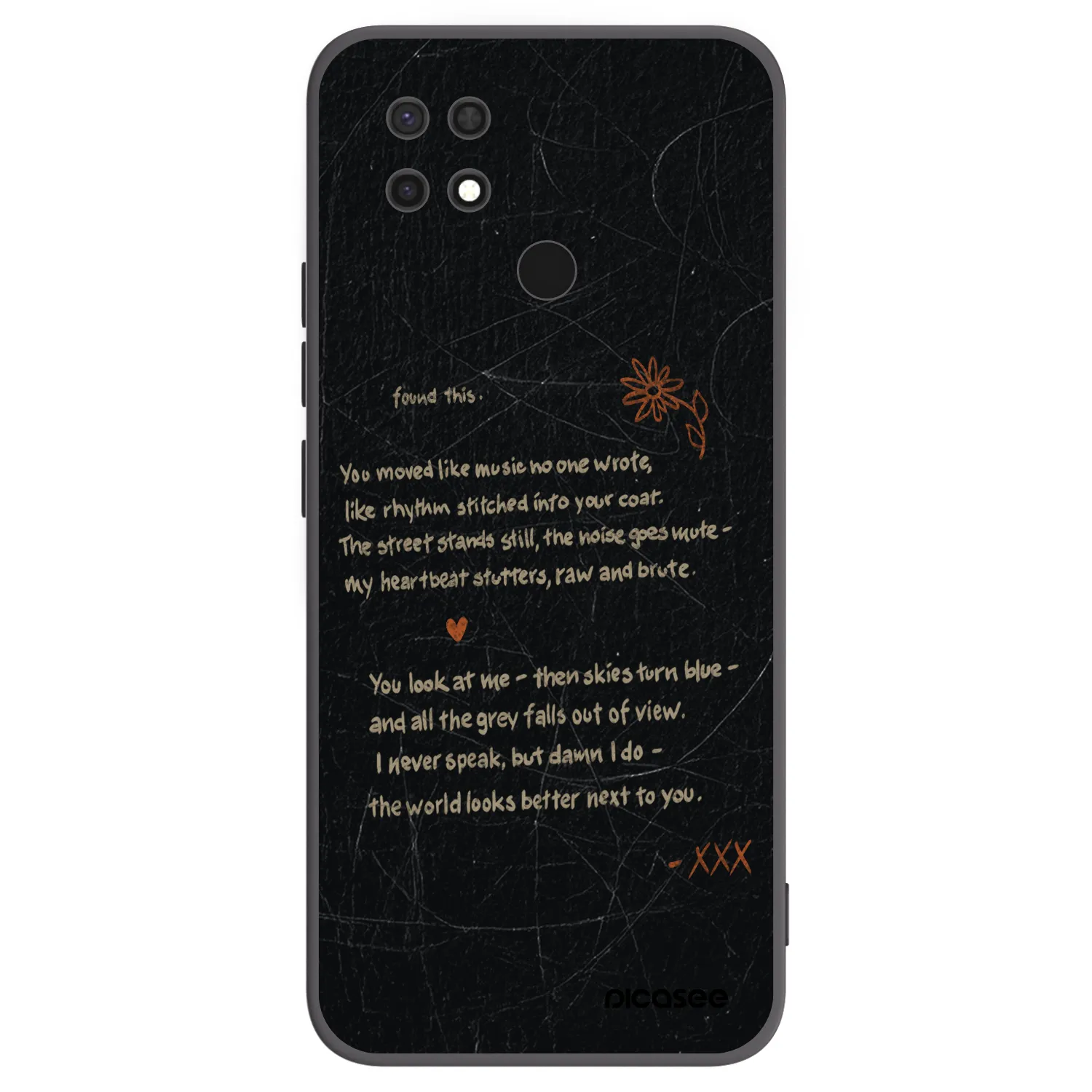 Picasee silikonowe czarne etui na Xiaomi Redmi 10C - POET