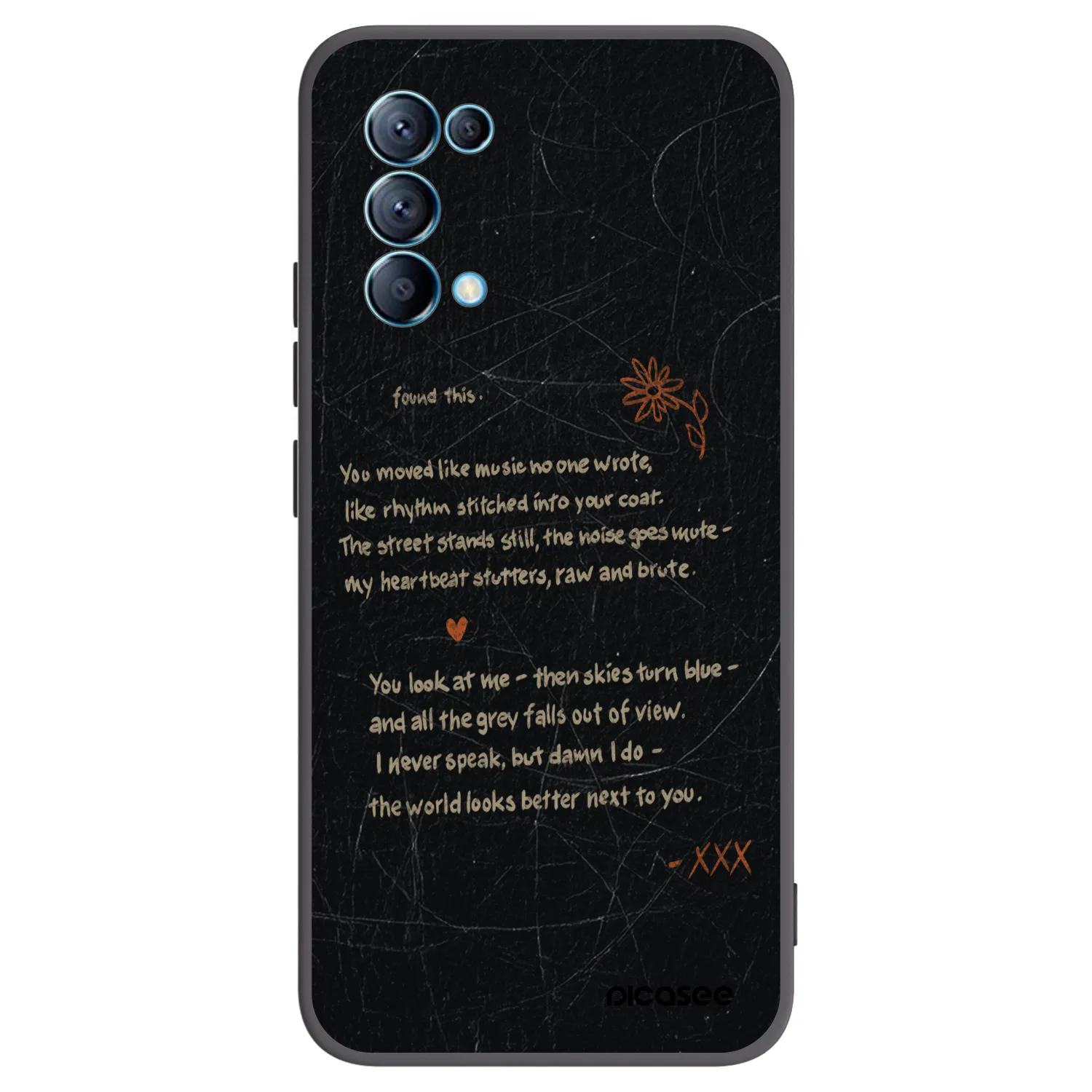 Picasee silikonowe czarne etui na OPPO Reno 5 5G - POET