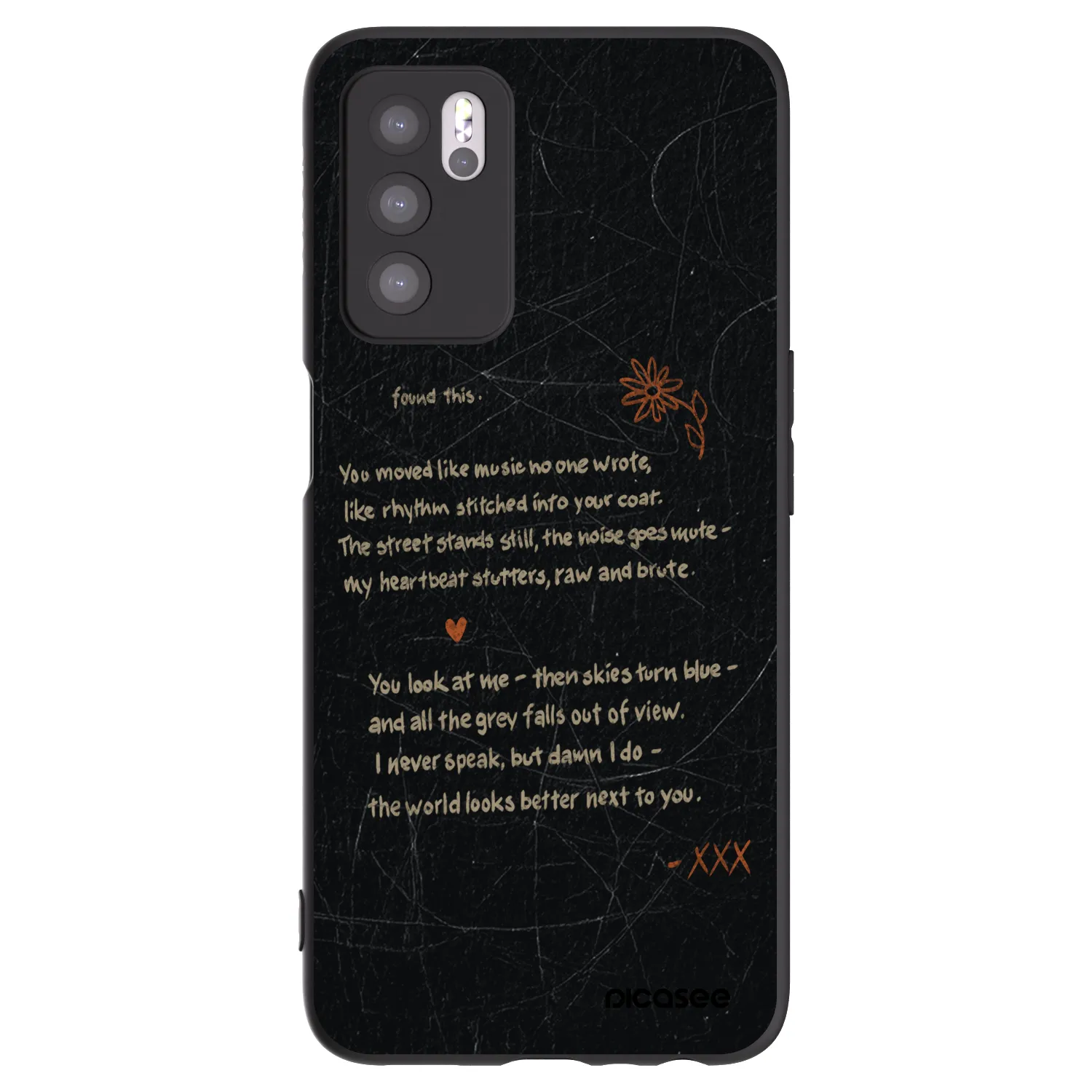Picasee silikonowe czarne etui na OPPO A16s - POET