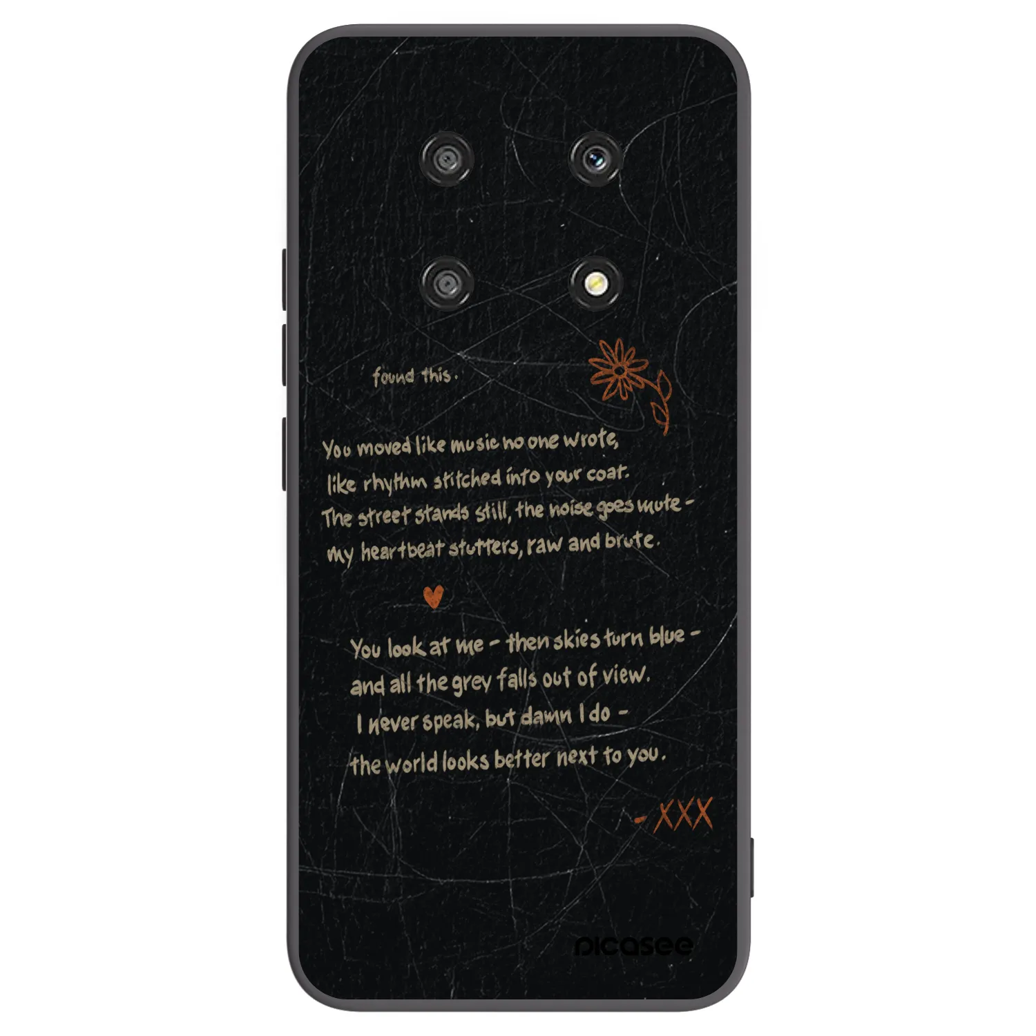 Picasee silikonowe czarne etui na Honor Magic4 Lite 5G - POET