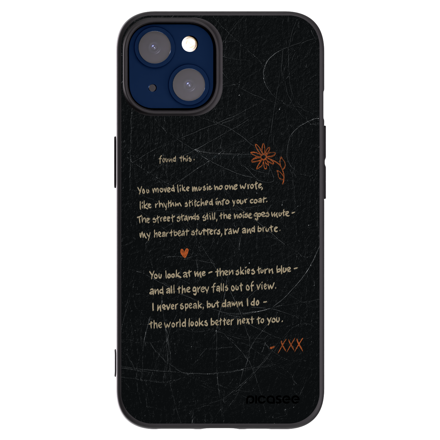 Picasee silikonowe czarne etui na Apple iPhone 14 - POET
