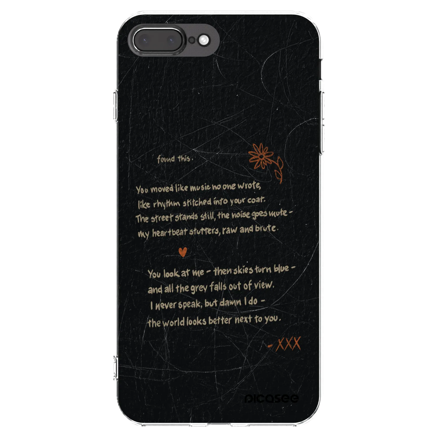 Picasee silikonowe przeźroczyste etui na Apple iPhone 8 Plus - POET