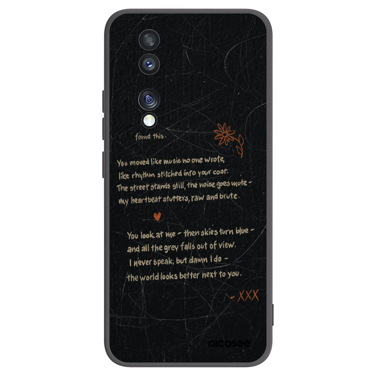 Picasee silikonowe czarne etui na Honor 70 - POET