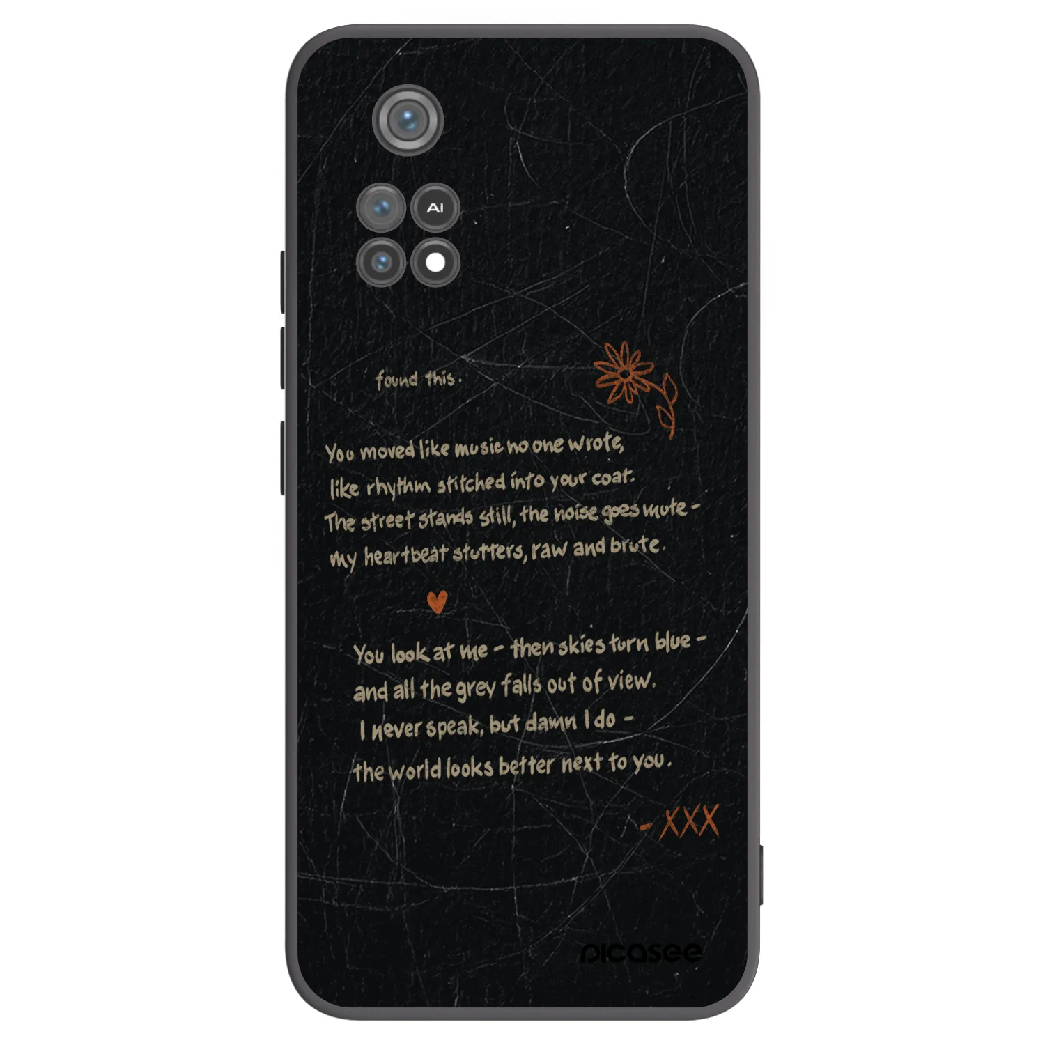 Picasee silikonowe czarne etui na Xiaomi Poco M4 Pro - POET