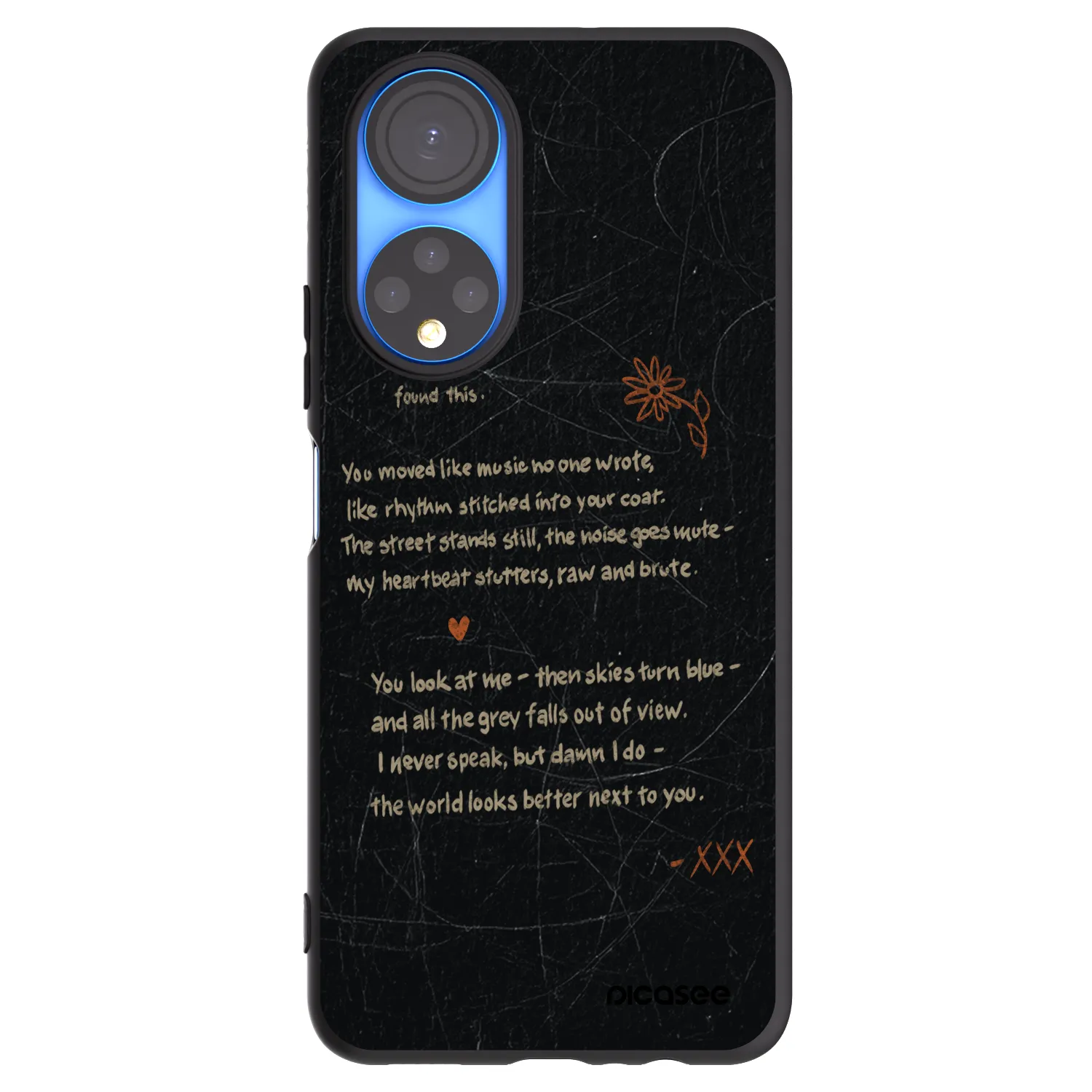Picasee silikonowe czarne etui na Honor X7 - POET
