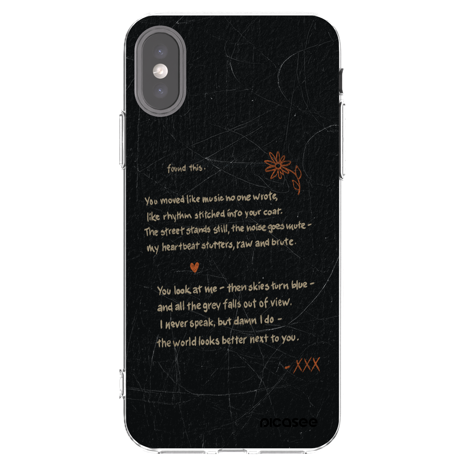Picasee silikonowe przeźroczyste etui na Apple iPhone X/XS - POET