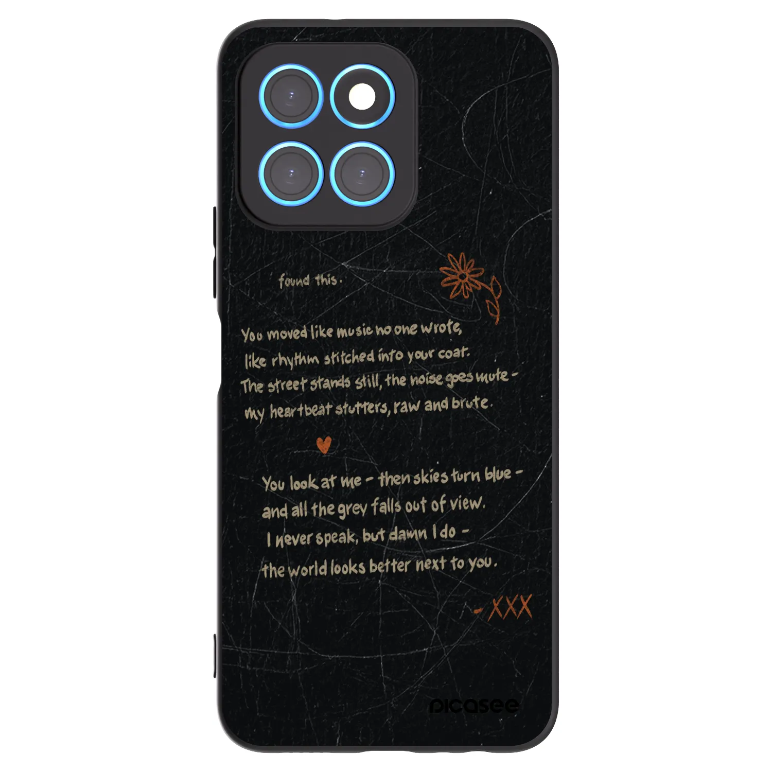 Picasee silikonowe czarne etui na Honor X6 - POET