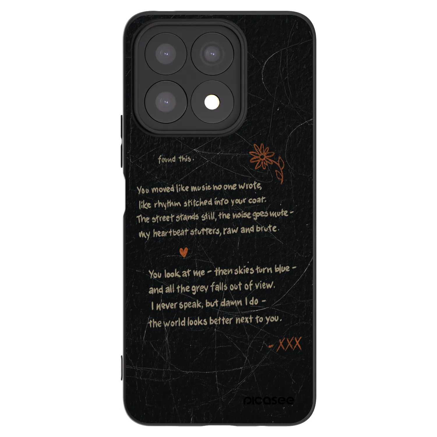 Picasee silikonowe czarne etui na Honor X8a - POET