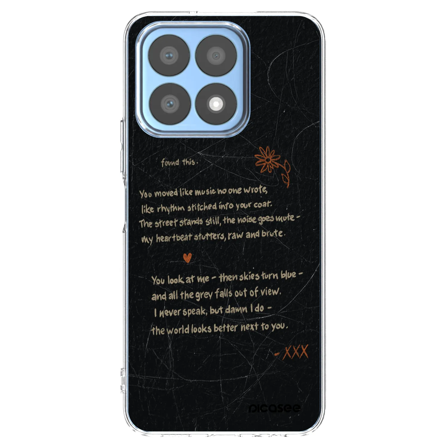 Picasee silikonowe przeźroczyste etui na Honor X8a - POET