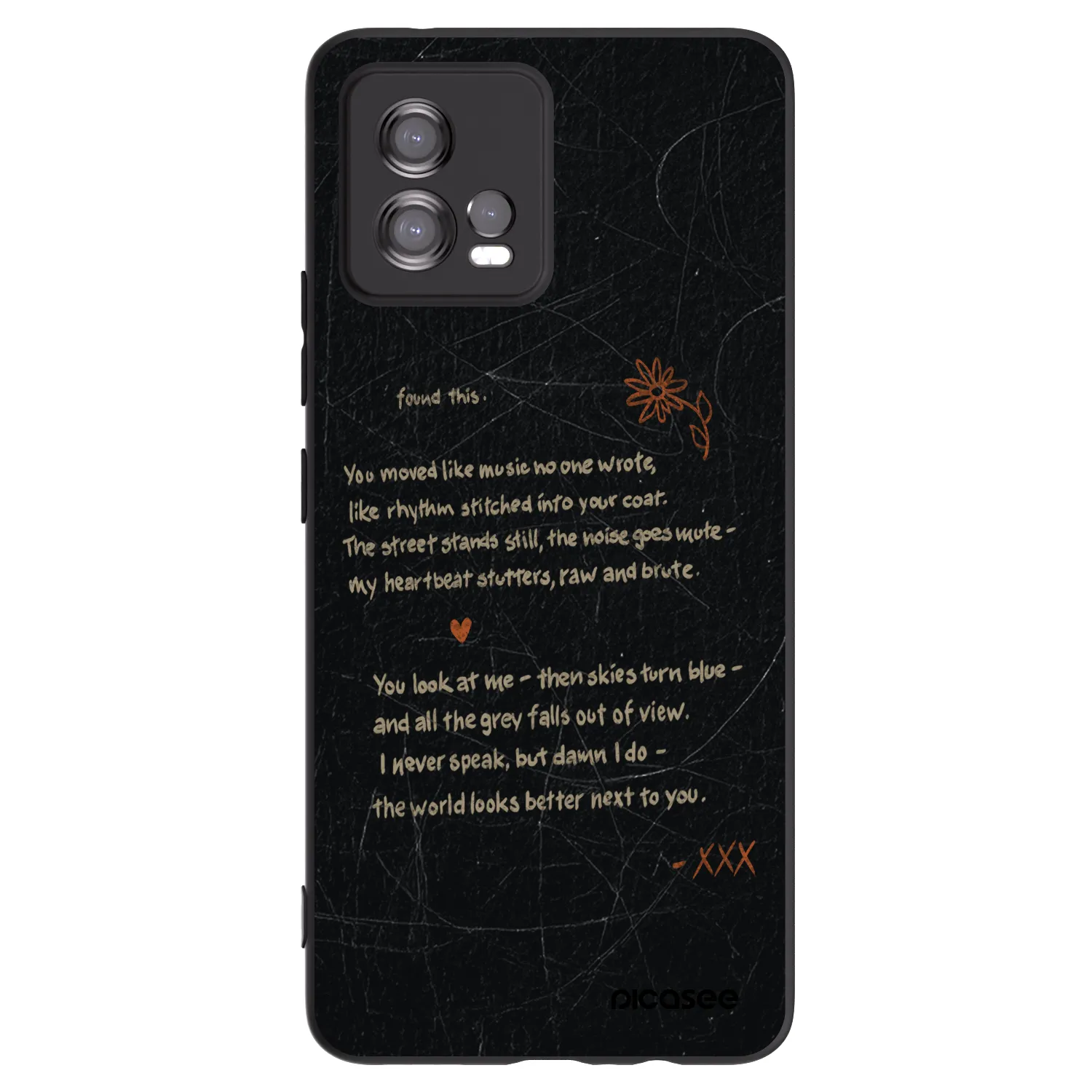 Picasee silikonowe czarne etui na Motorola Moto G72 - POET