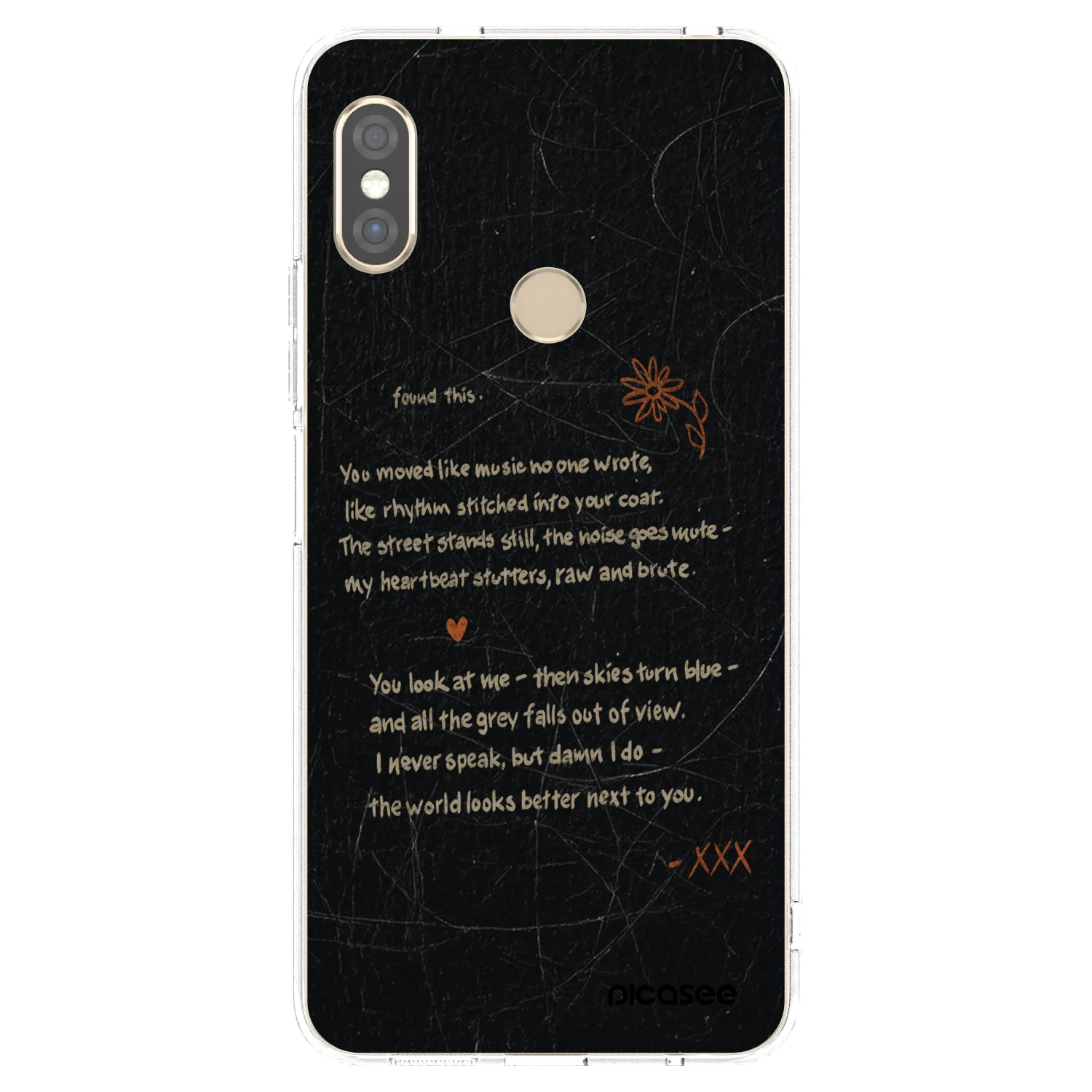 Picasee silikonowe przeźroczyste etui na Xiaomi Redmi Note 5 Global - POET