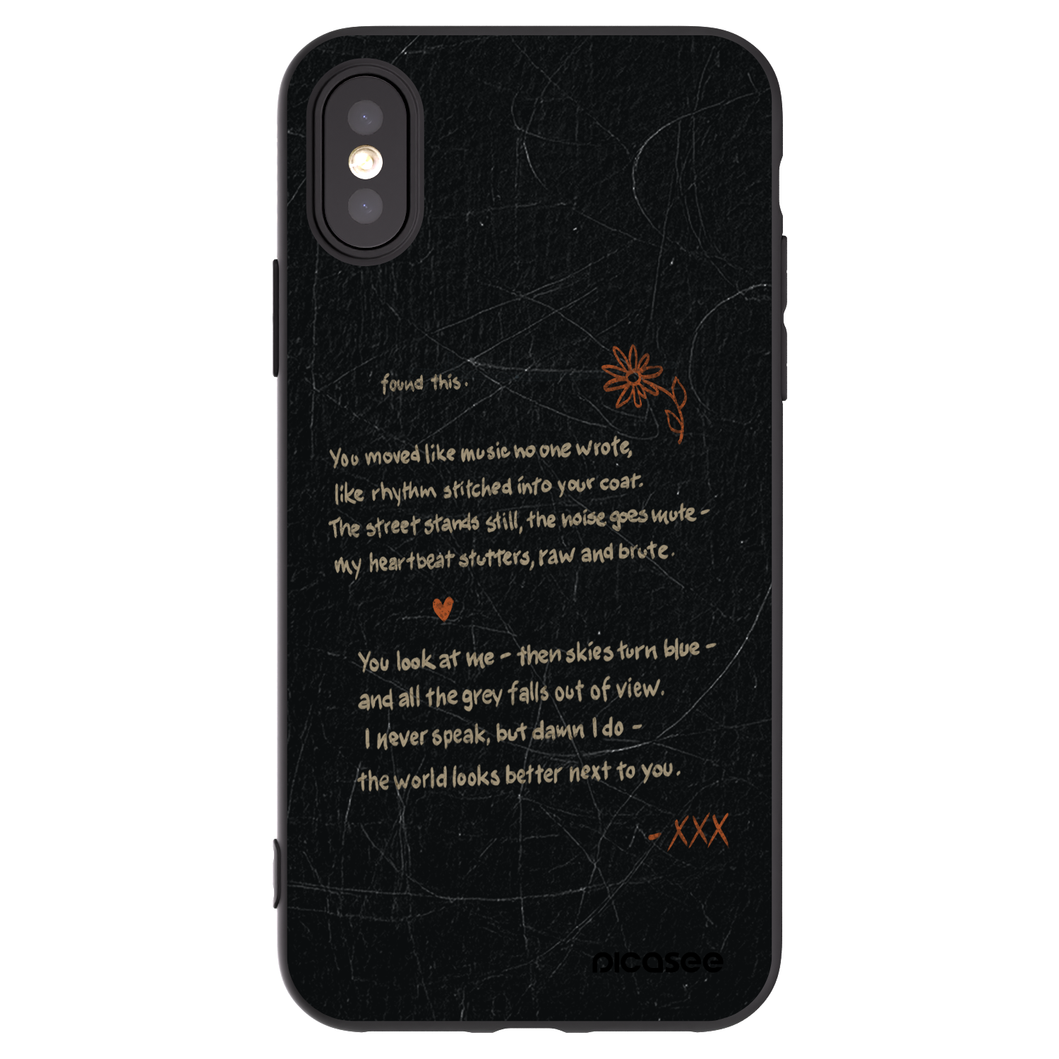 Picasee silikonowe czarne etui na Apple iPhone X/XS - POET