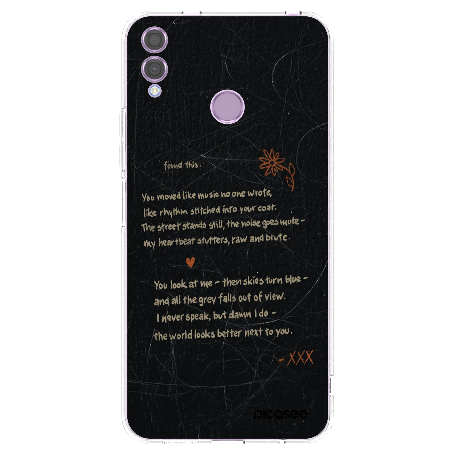 Picasee silikonowe przeźroczyste etui na Honor 8X - POET