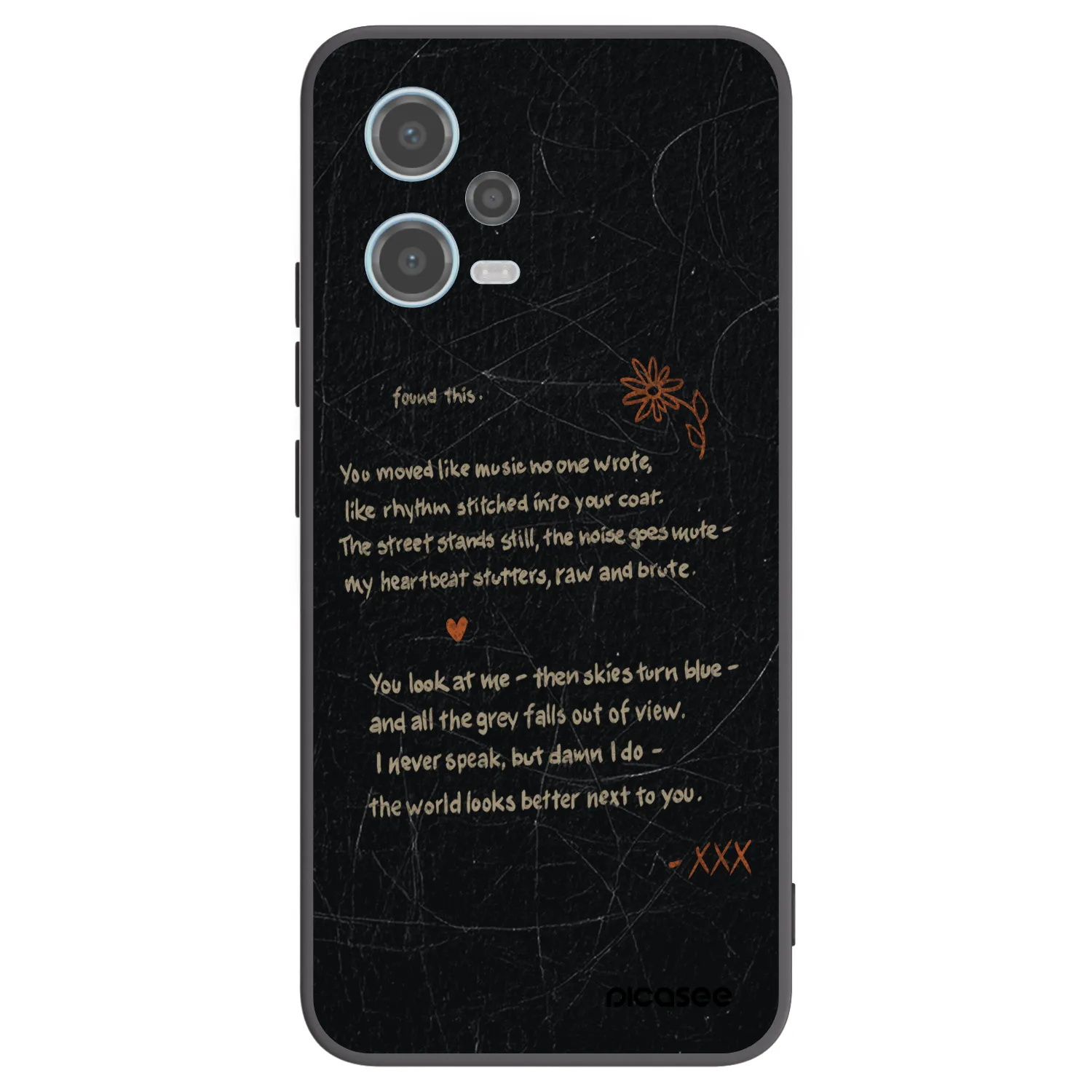 Picasee silikonowe czarne etui na Xiaomi Redmi Note 12 5G - POET