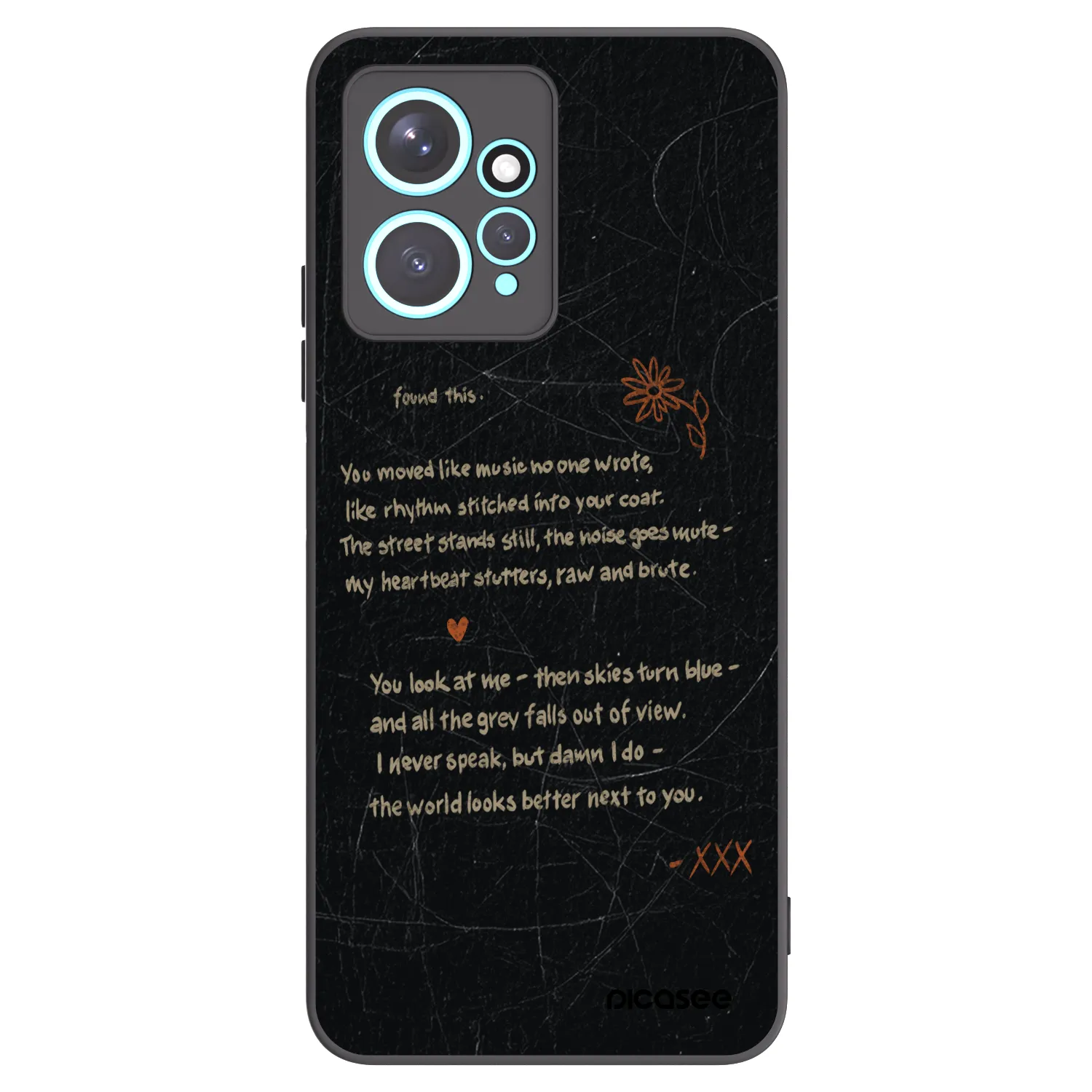 Picasee silikonowe czarne etui na Xiaomi Redmi Note 12 4G - POET