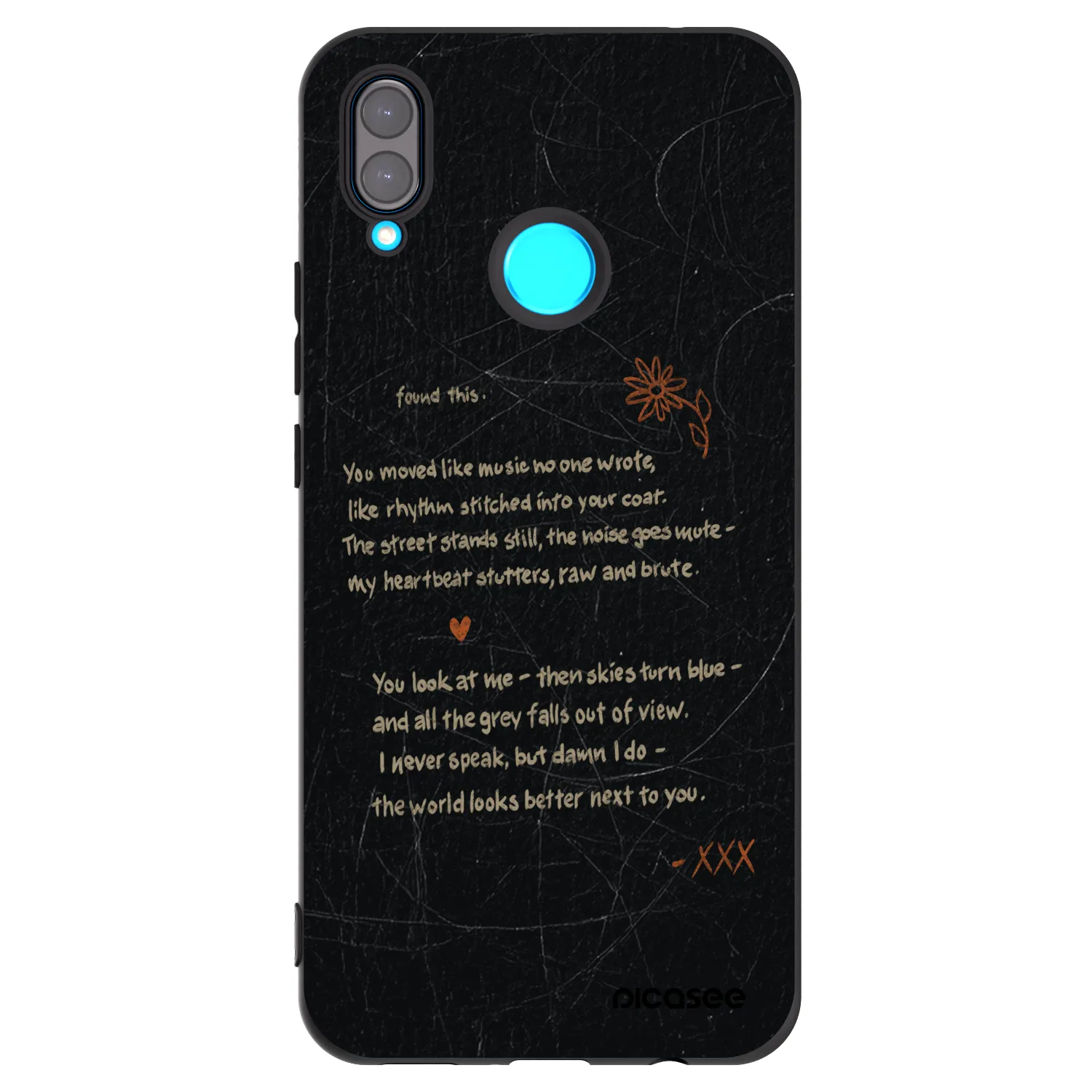 Picasee silikonowe czarne etui na Huawei Nova 3 - POET